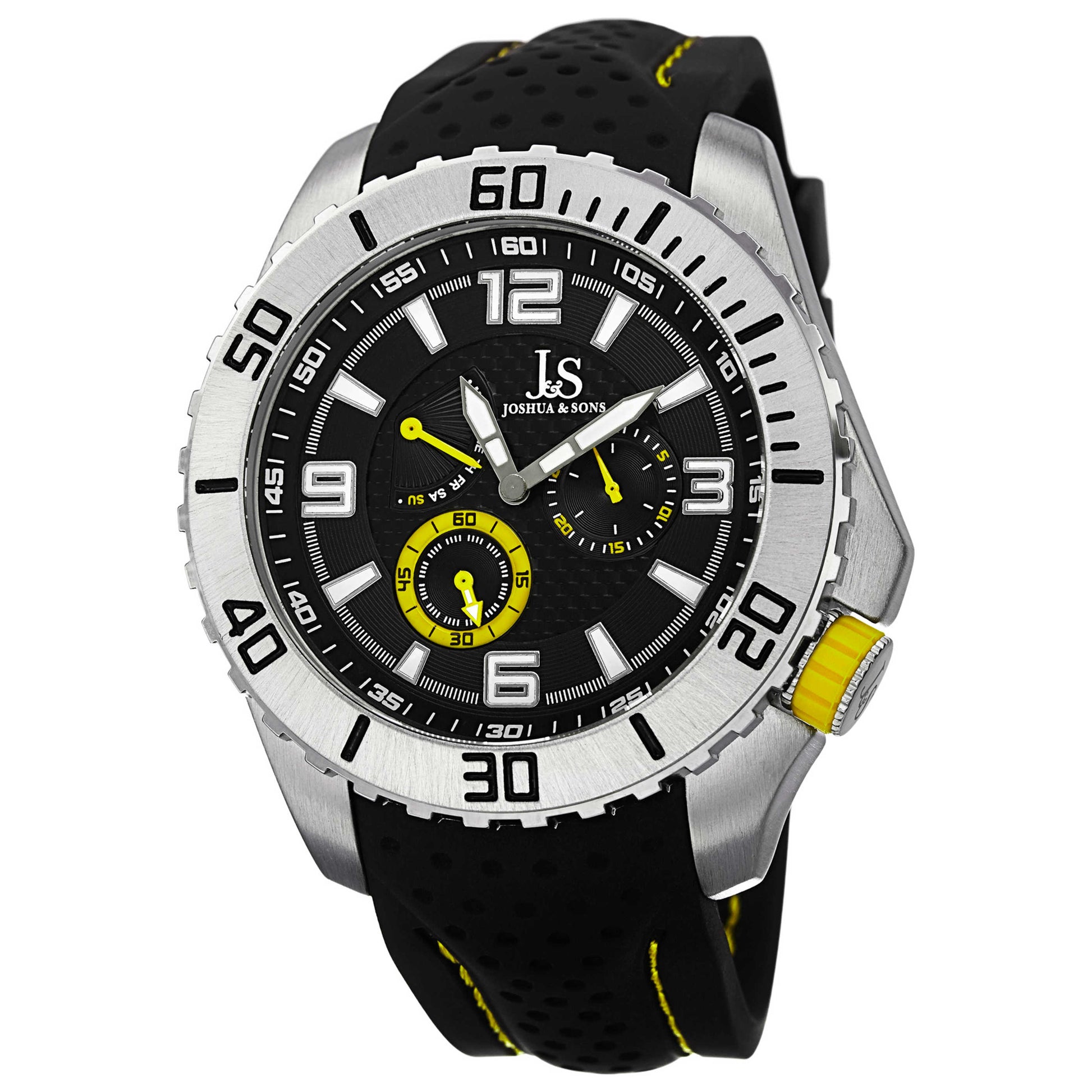 Front view of Joshua & Sons Classic Men's Japanese Quartz (Battery-Powered) Watch JS53YL