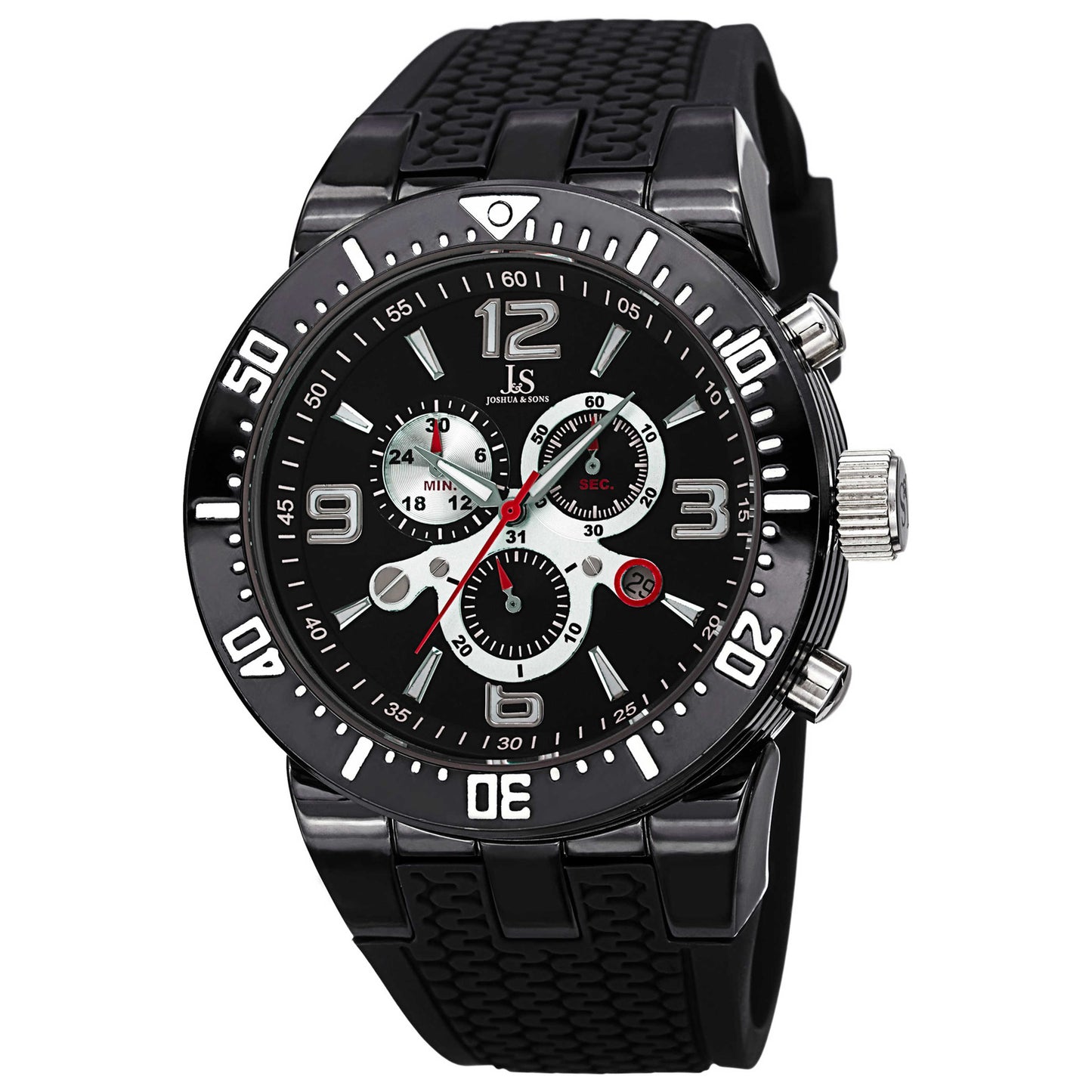 Front view of Joshua & Sons Classic Men's Quartz Watch JS55BK