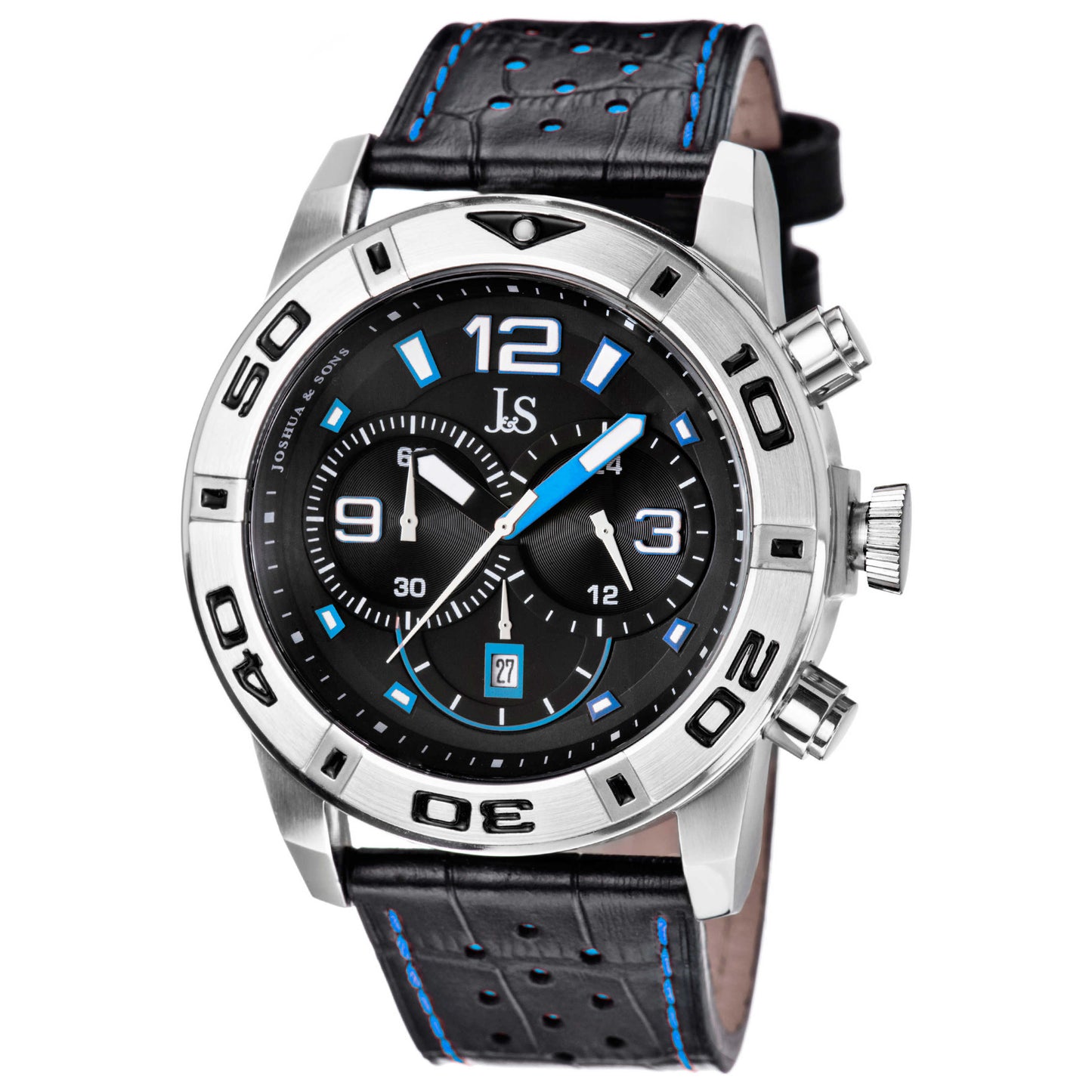 Front view of Joshua & Sons Classic Men's Japanese Quartz (Battery-Powered) Watch JS60BU