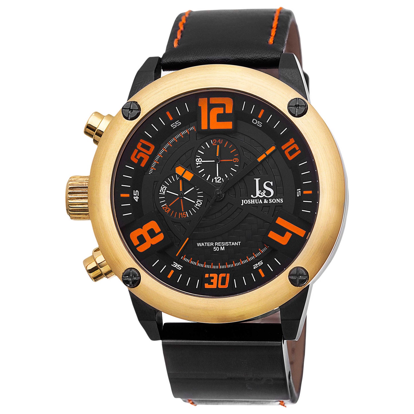 Front view of Joshua & Sons Classic Men's Quartz Watch JS70YG