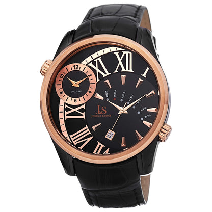 Front view of Joshua & Sons Classic Men's Japanese Quartz (Battery-Powered) Watch JS72BKR
