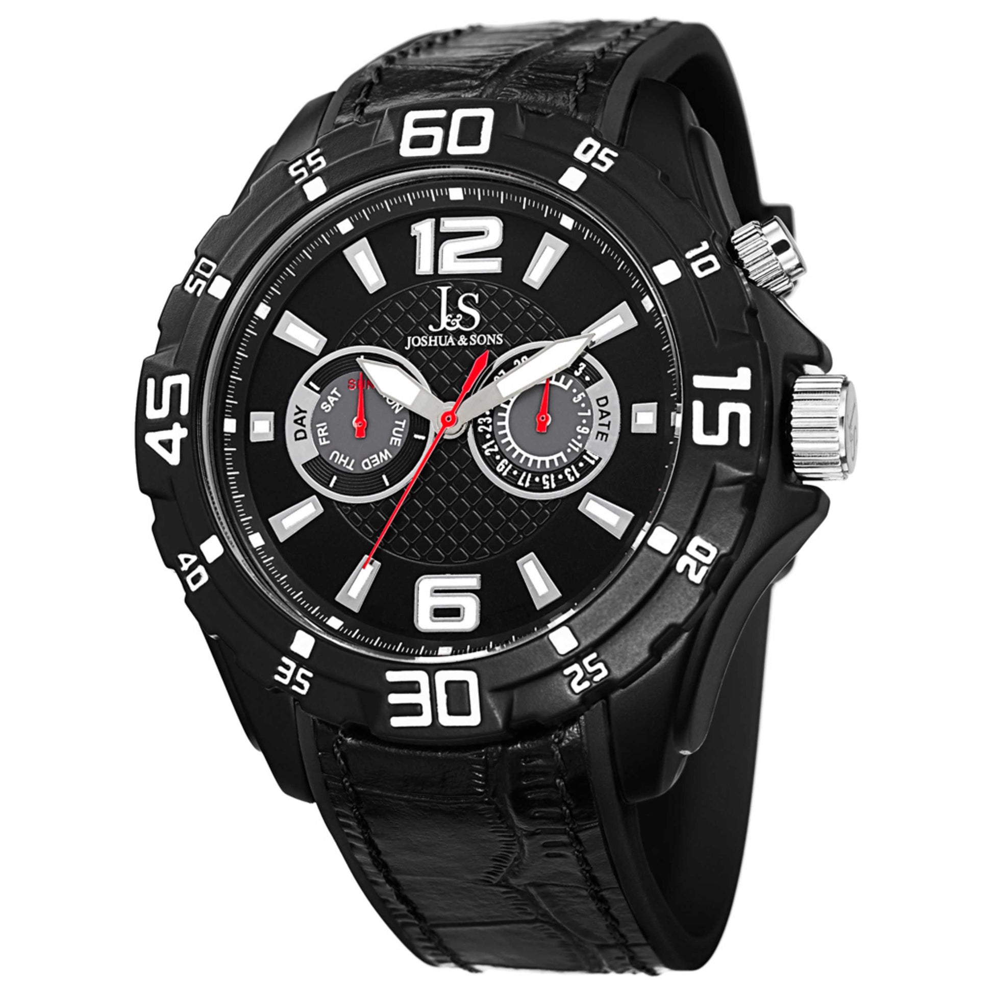Front view of Joshua & Sons Classic Men's Quartz Watch JS79BK