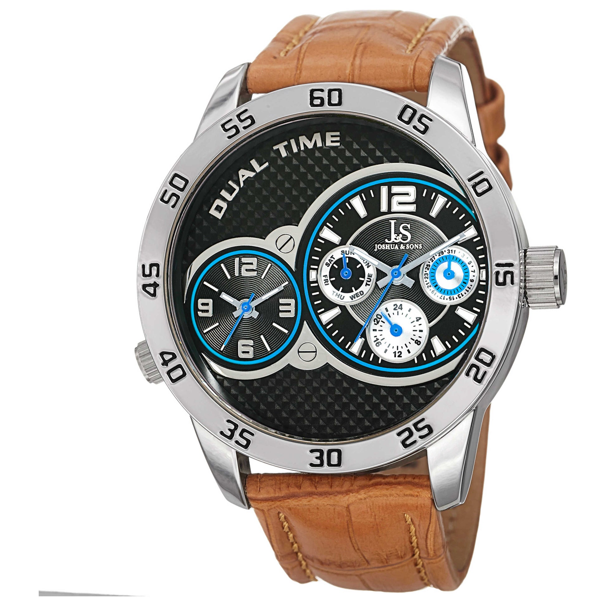 Front view of Joshua & Sons Classic Men's Quartz Watch JS97SSBR