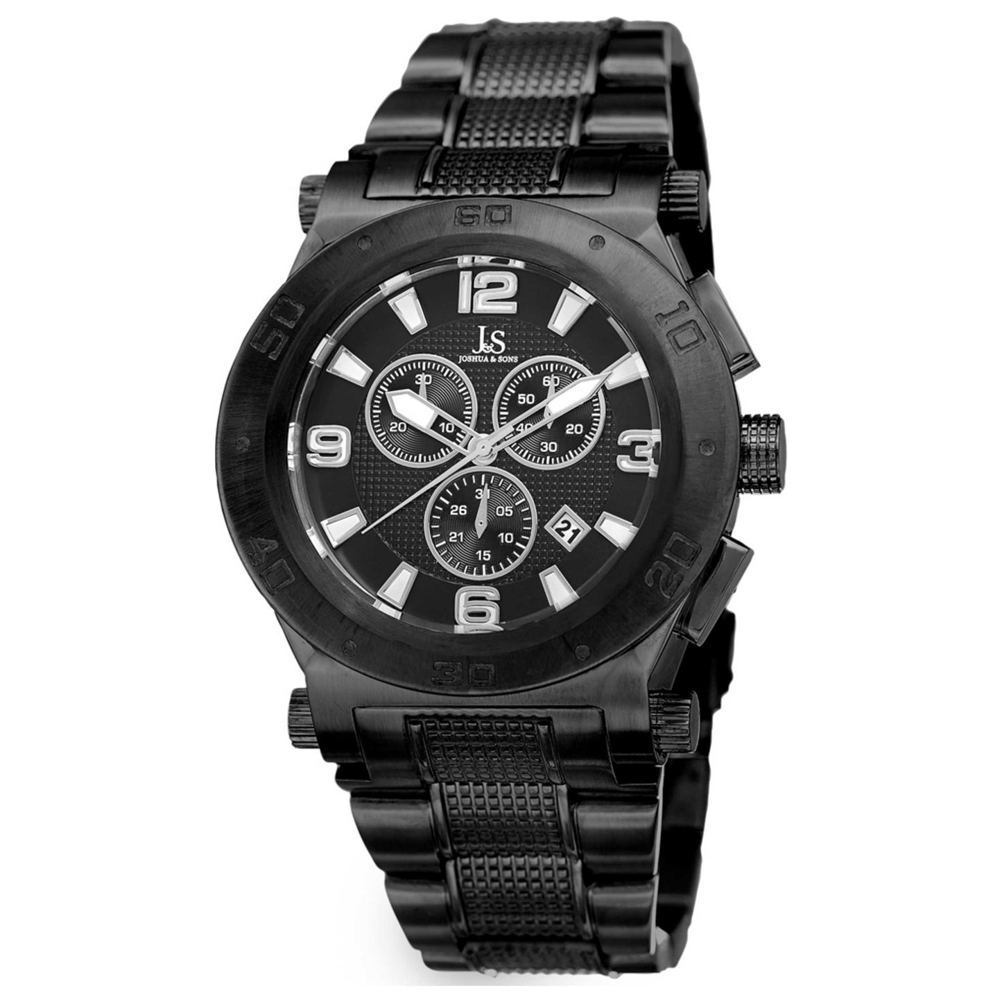 Front view of Joshua & Sons Classic Men's Quartz Watch JX104BK