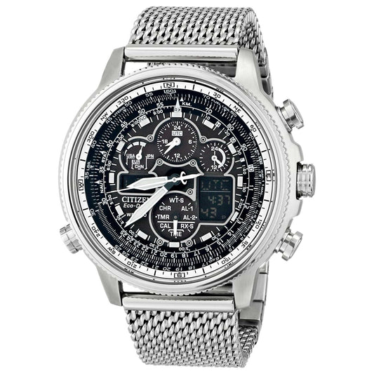 Front view of Citizen Promaster Navihawk A-T Men's Solar Powered Quartz Eco-Drive Watch JY8030-83E