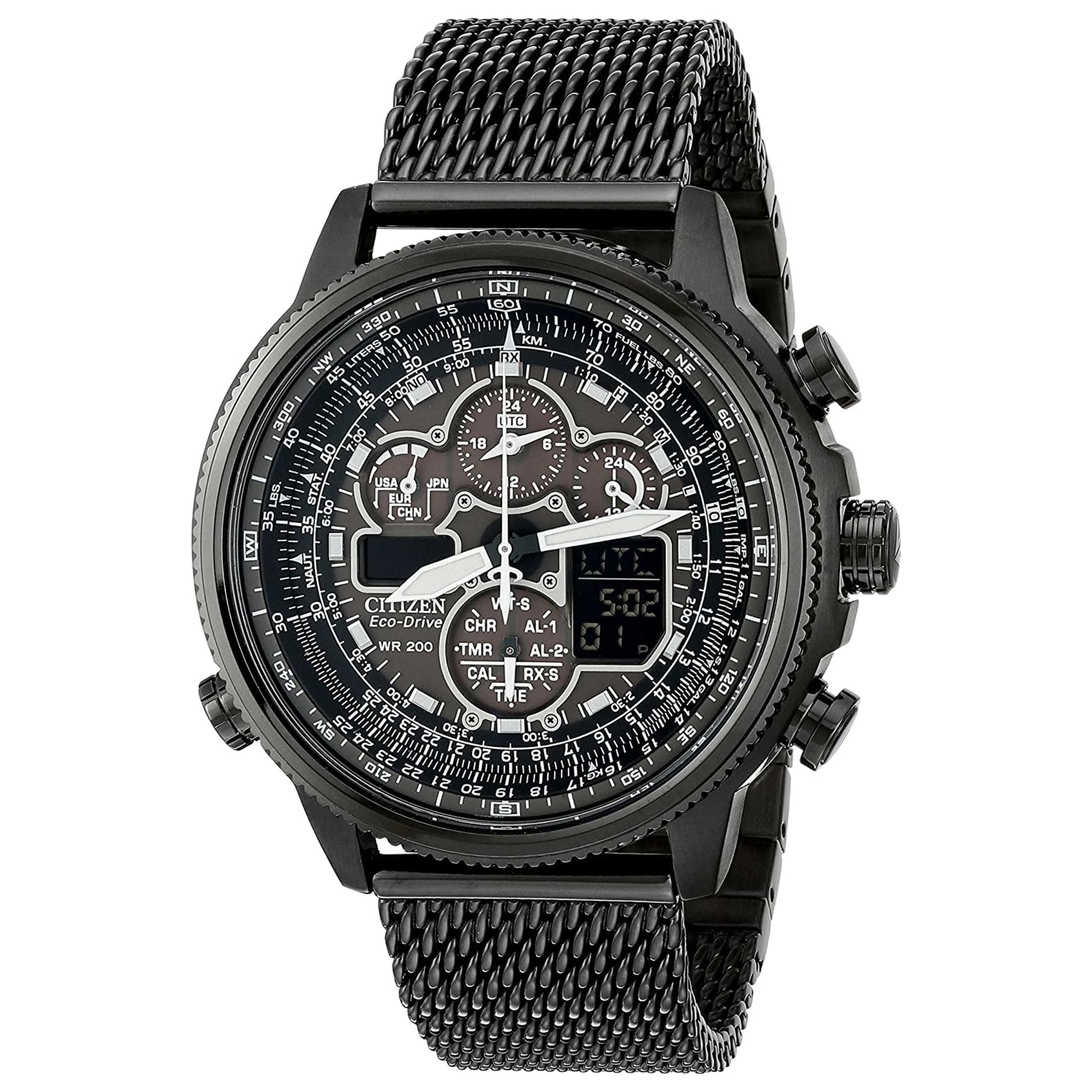 Front view of Citizen Promaster Navihawk A-T Men's Solar Powered Quartz Eco-Drive Watch JY8037-50E