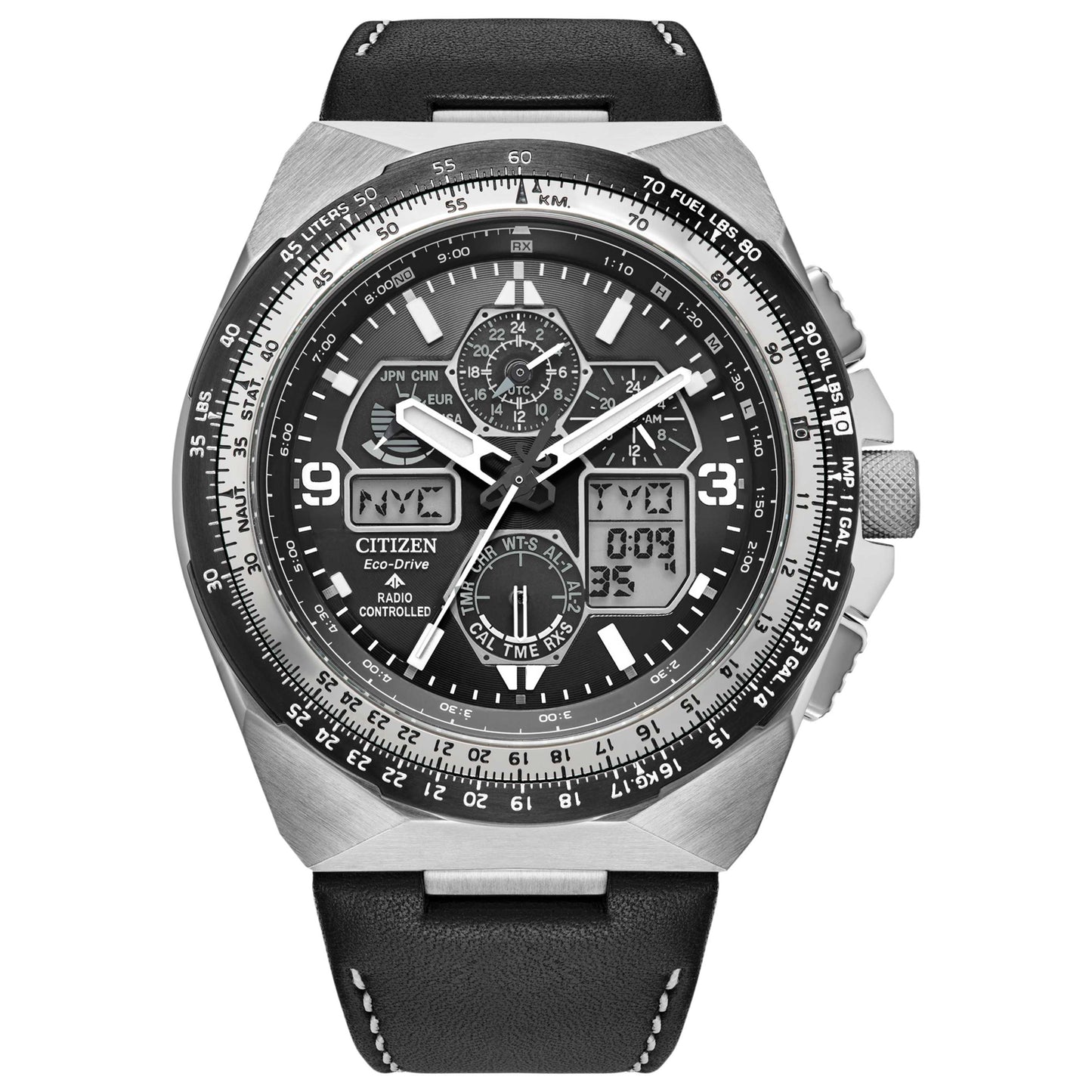 Front view of Citizen Promaster Skyhawk A-T Men's Solar Powered Quartz Eco-Drive Watch JY8149-05E
