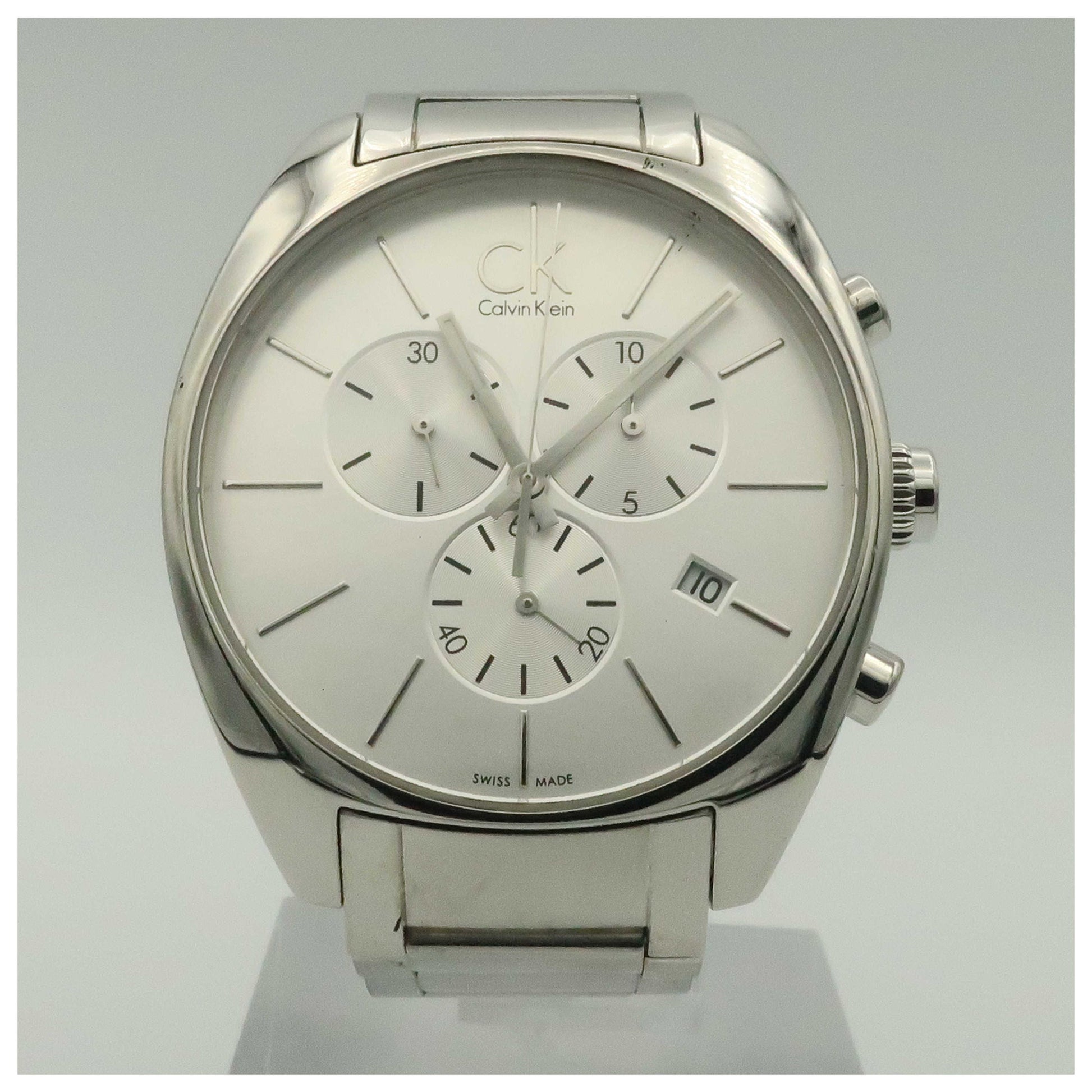 Front view of Calvin Klein Exchange Men's Swiss Quartz (Battery-Powered) Watch K2F27126-PO4
