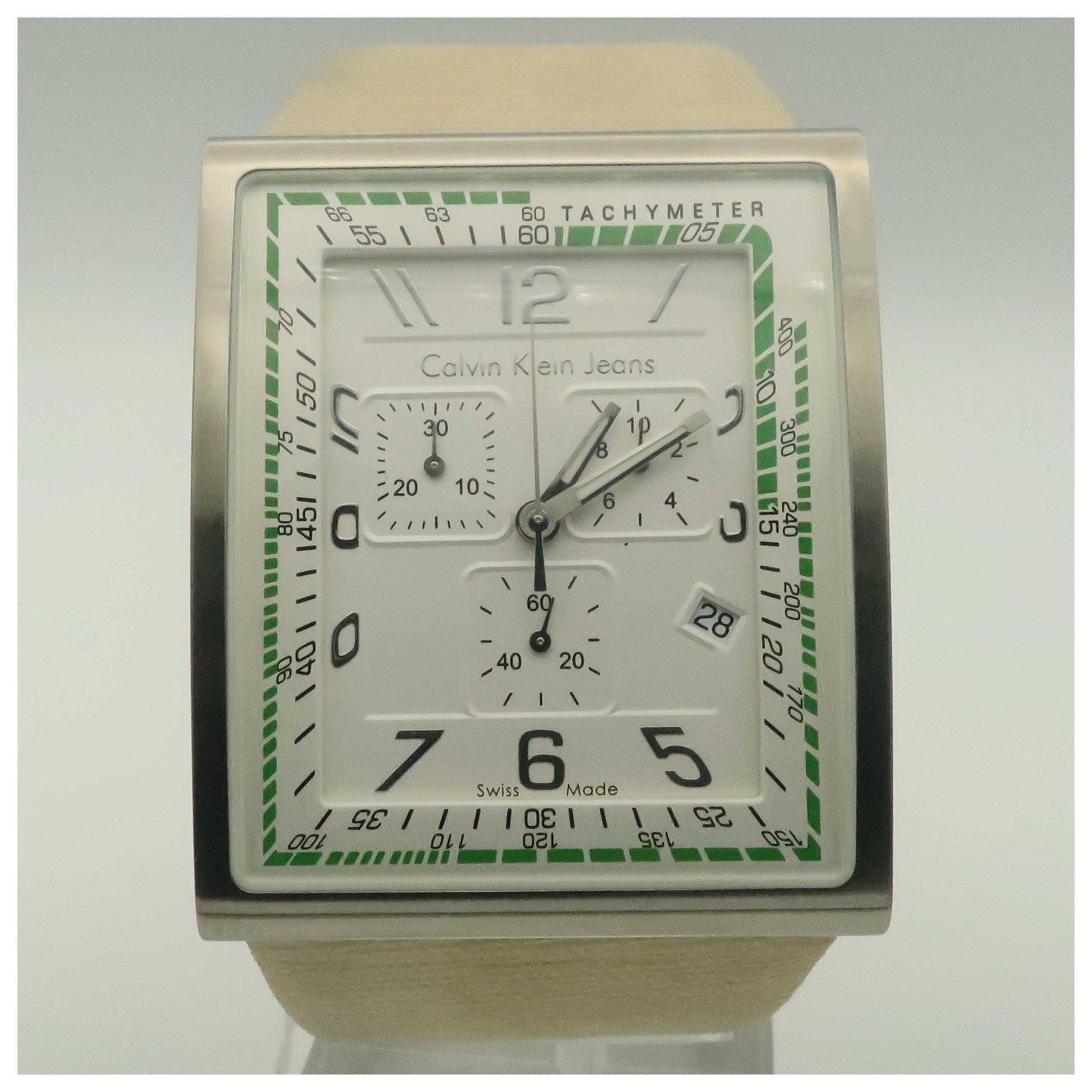 Front view of Calvin Klein Jeans Boundary Men's Swiss Quartz (Battery-Powered) Watch K4217120-PO