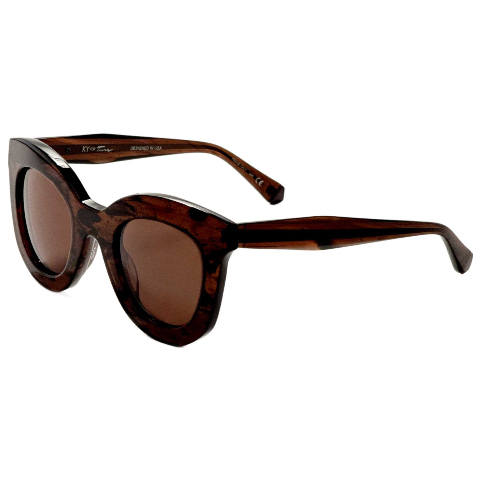 Front view of Kate Young Rosalba Women's Sunglasses K533-DBR-47
