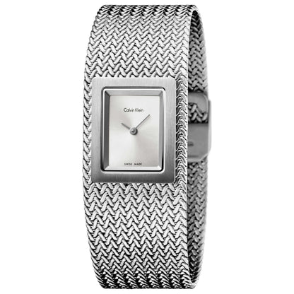 Front view of Calvin Klein Mesh Women's Swiss Quartz (Battery-Powered) Watch K5L13136