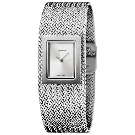 Front view of Calvin Klein Mesh Women's Swiss Quartz (Battery-Powered) Watch K5L13136