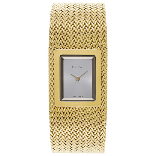 Front view of Calvin Klein Mesh Women's Swiss Quartz (Battery-Powered) Watch K5L13536