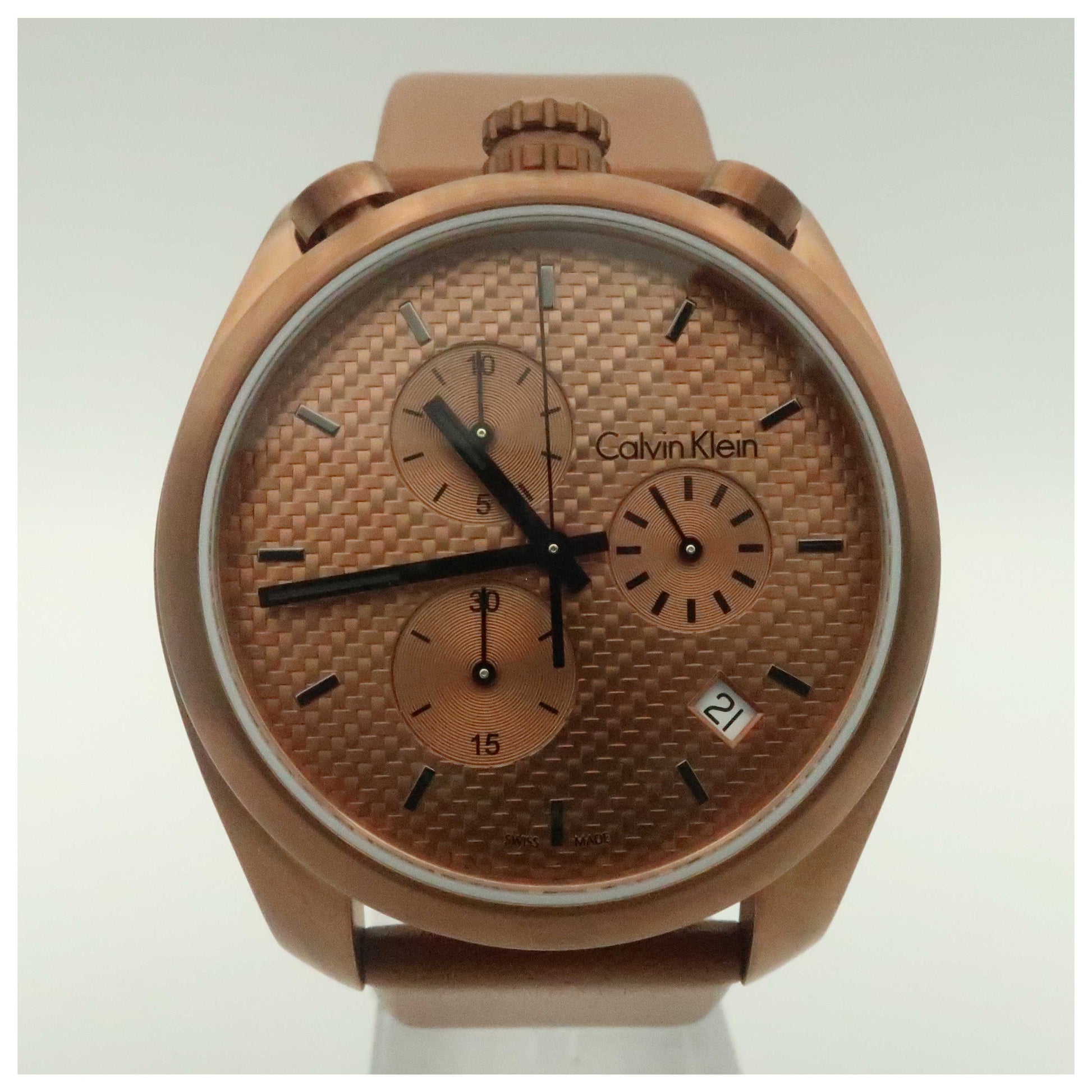 Front view of Calvin Klein Control Men's Swiss Quartz (Battery-Powered) Watch K6Z17TGK-SD