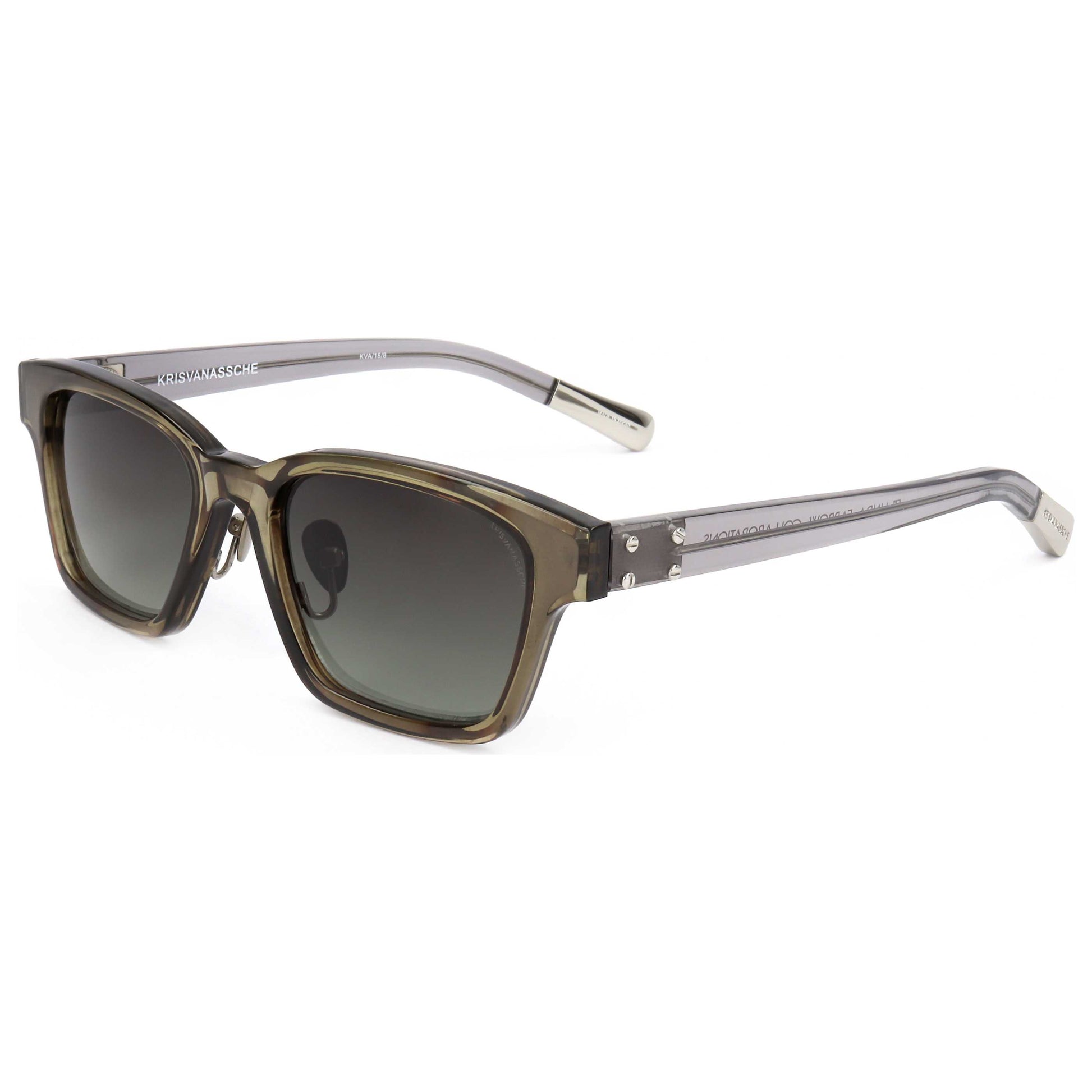 Front view of Linda Farrow Kris Van Assche Men's Sunglasses KVA18-C8-50