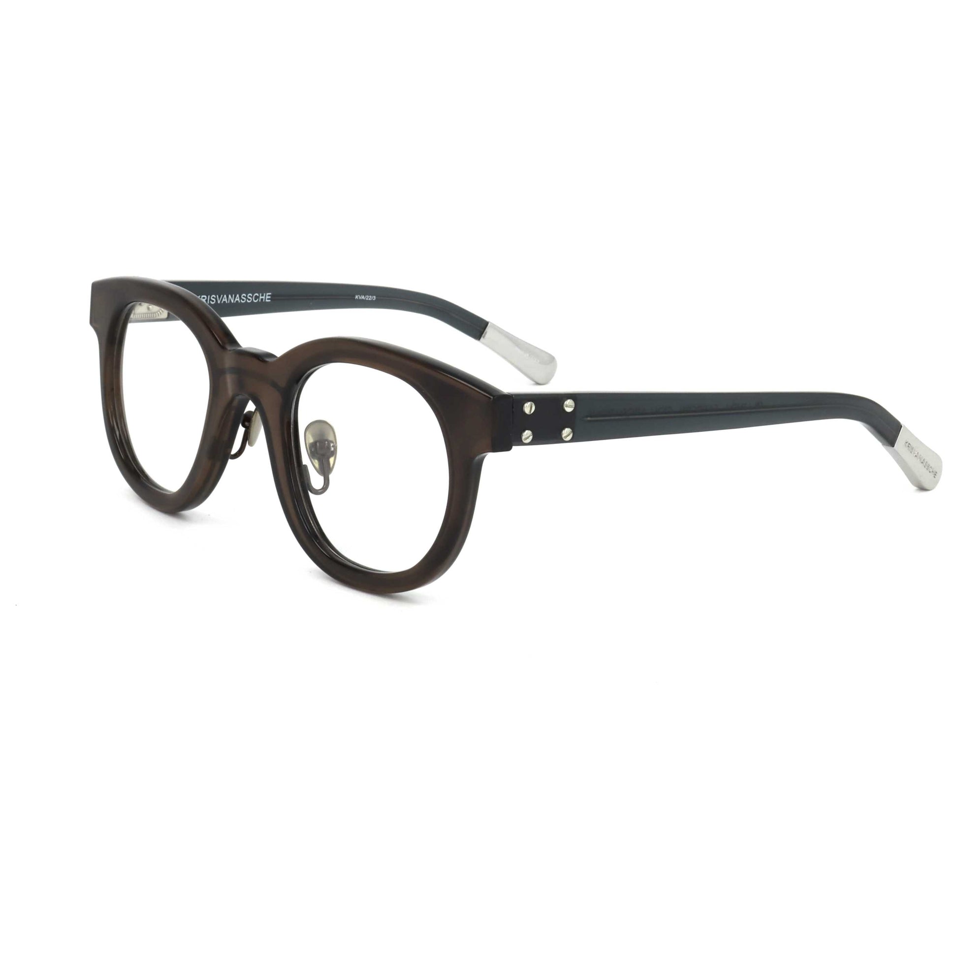 Front view of Linda Farrow Kris Van Assche Men's Opticals KVA22-C3-48