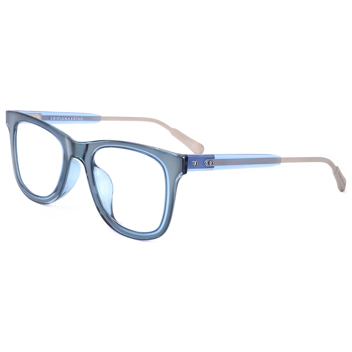Front view of Linda Farrow Kris Van Assche Men's Opticals KVA61-C11-49