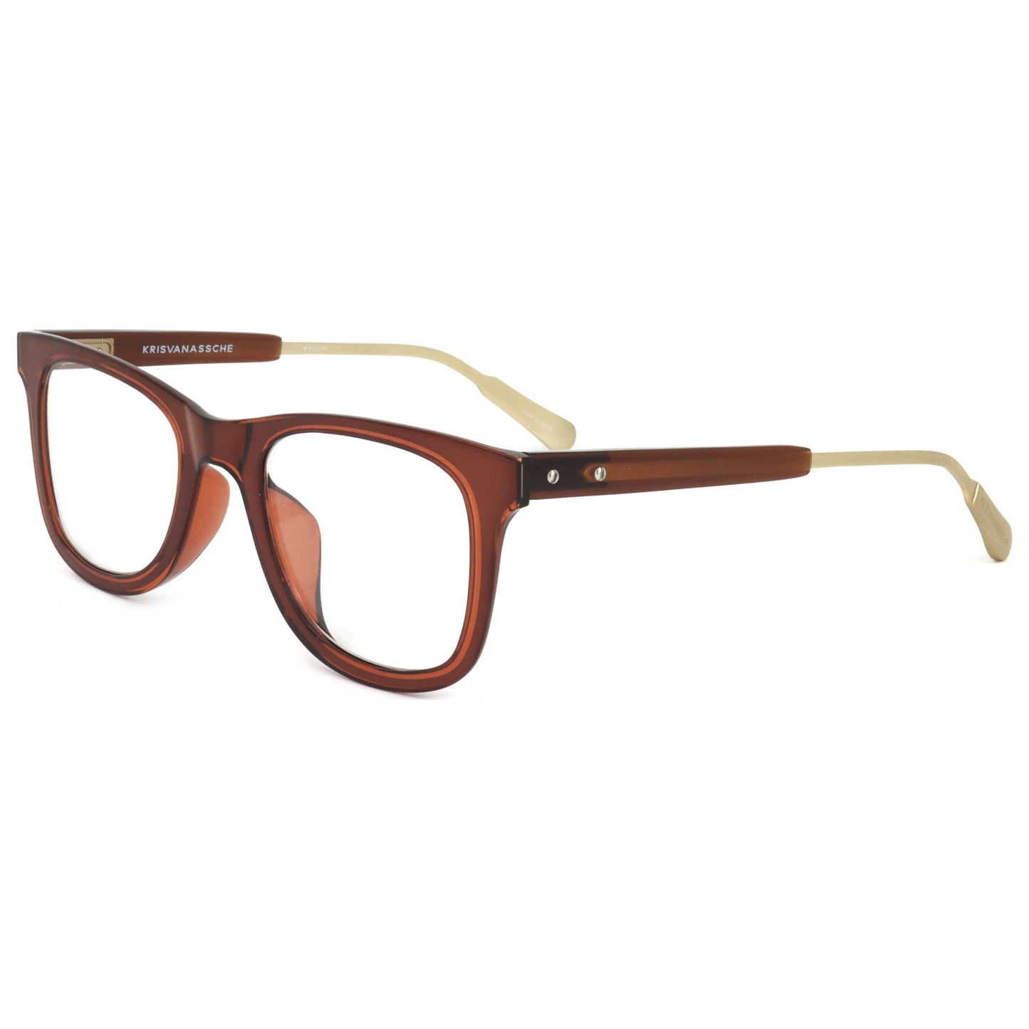 Front view of Linda Farrow Kris Van Assche Men's Opticals KVA61-C9-49