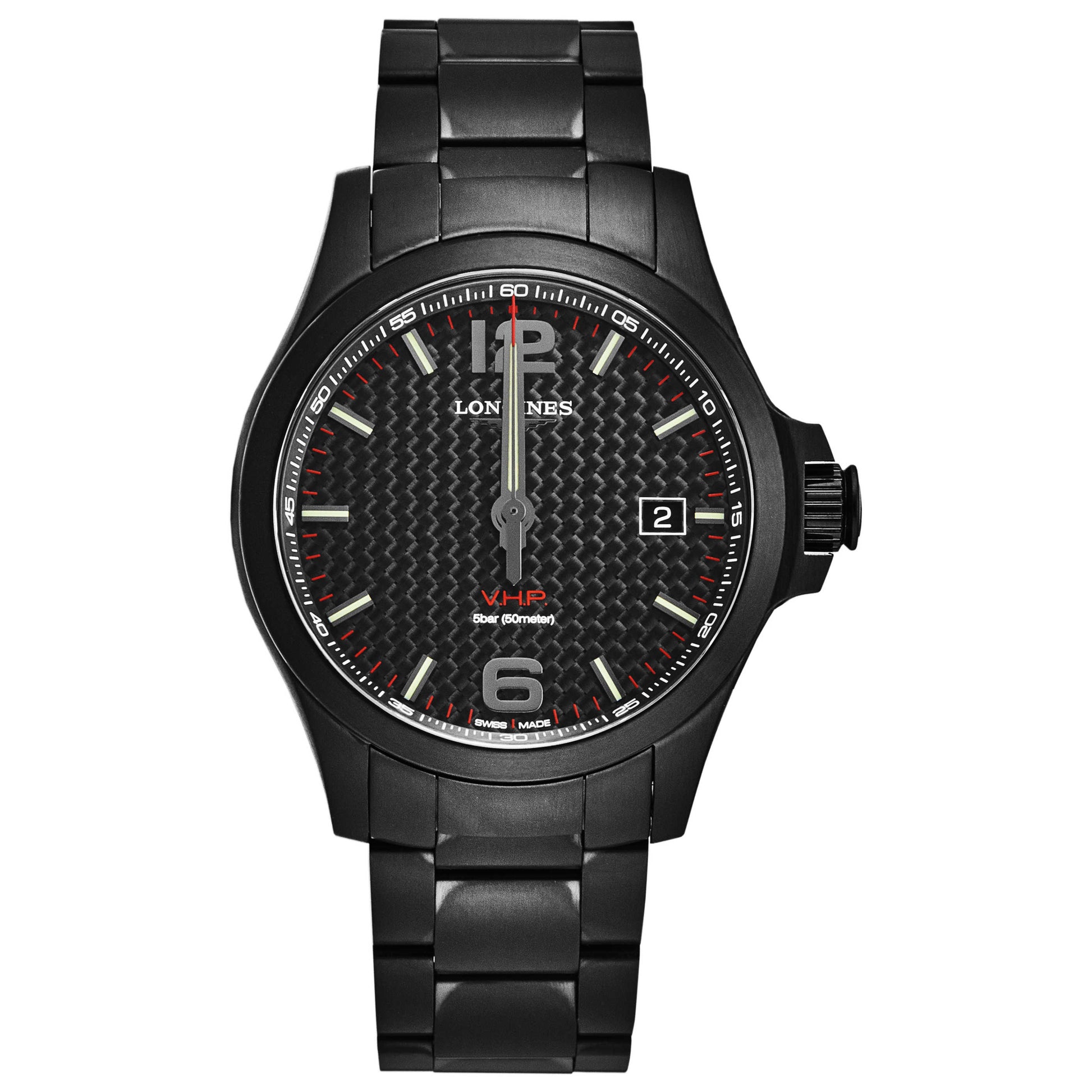 Front view of Longines Conquest Men's Quartz Watch L37262666