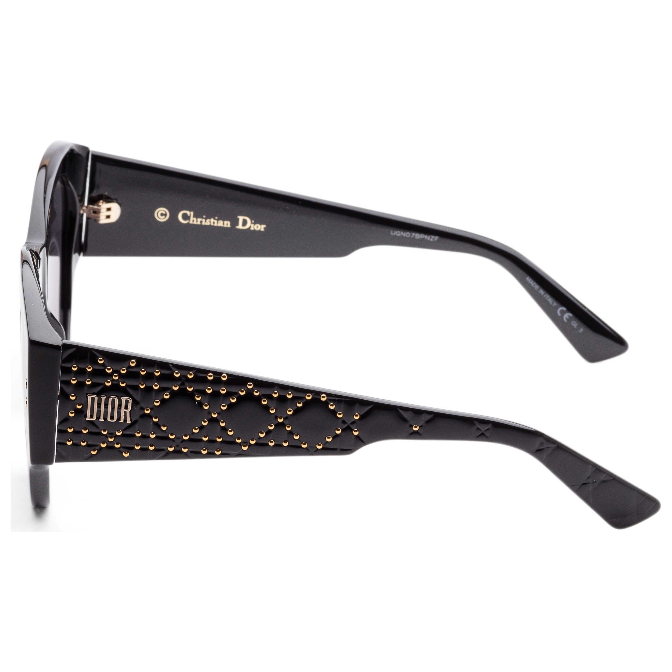 Christian Dior Lady Dior Studs サングラス New! Dior Lady Dior Studs 54MM Black/Gold Sunglasses