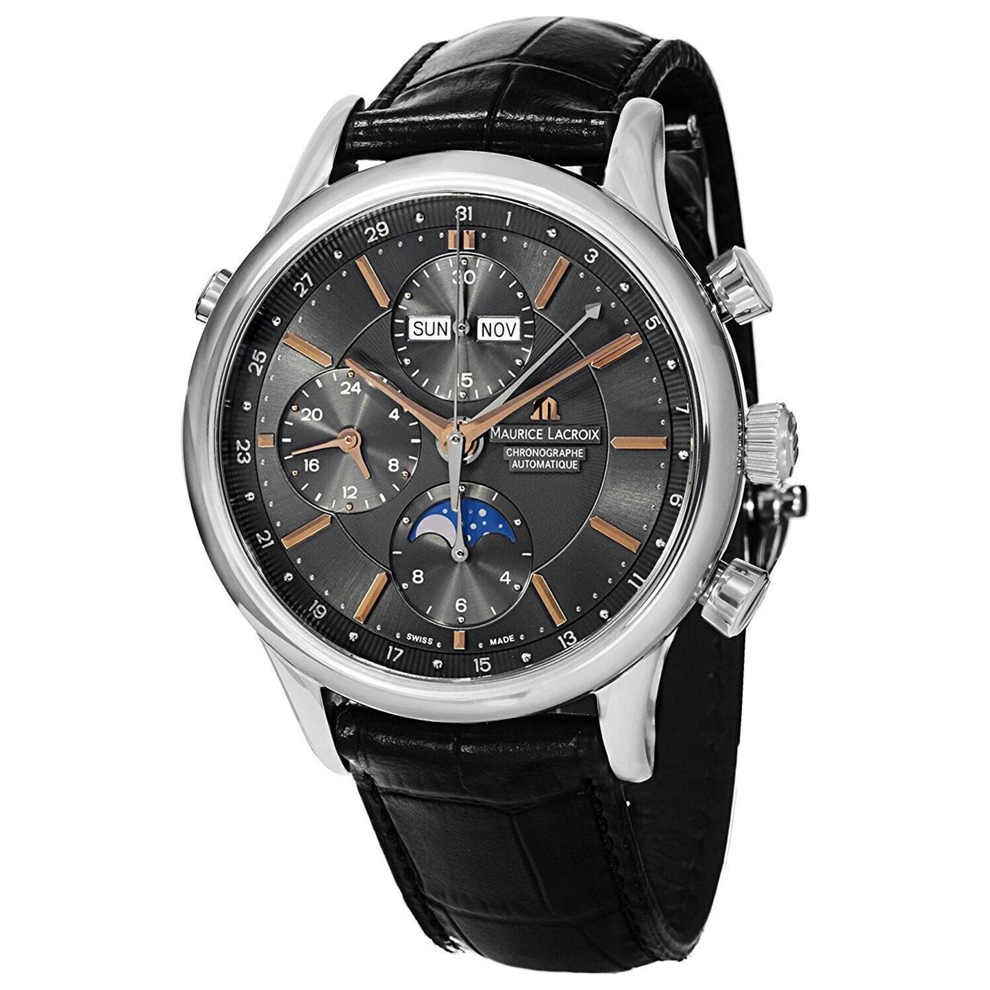 Front view of Maurice Lacroix Les Classiques Men's Automatic Watch LC6078-SS001-331-1