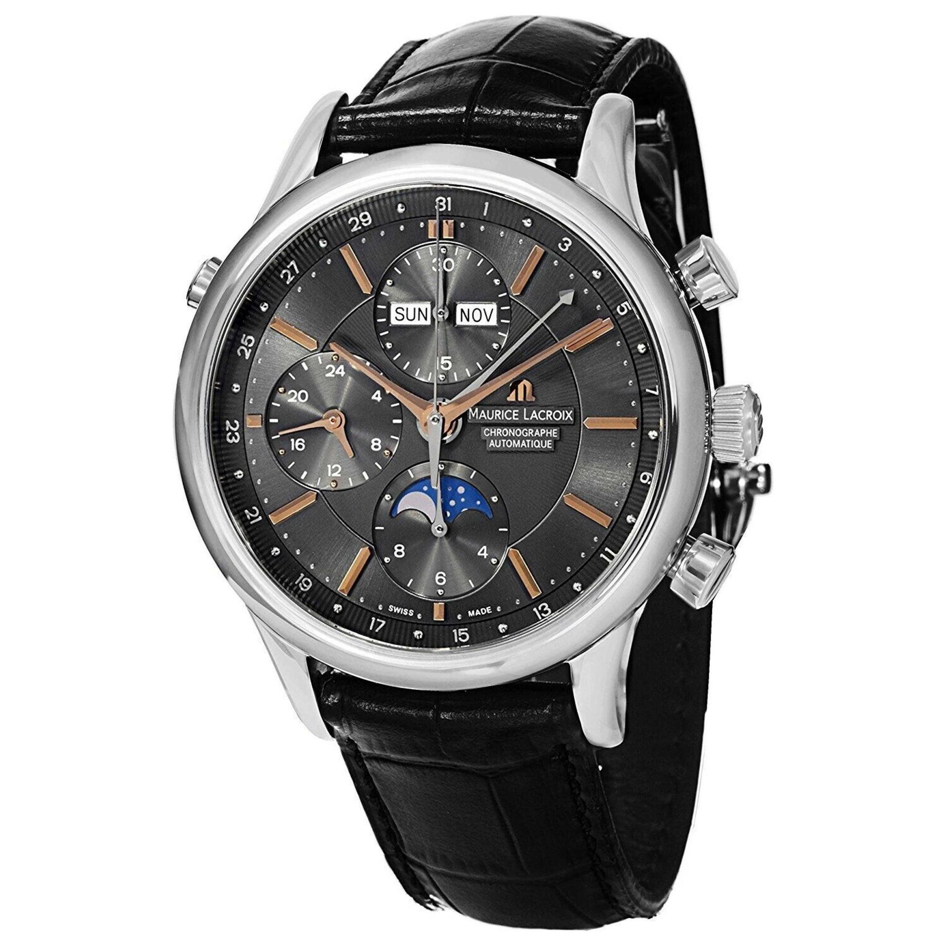 Front view of Maurice Lacroix Les Classiques Men's Automatic Watch LC6078-SS001-331-1