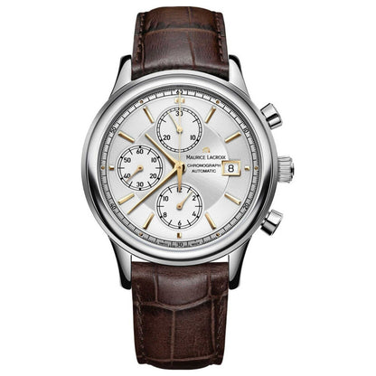 Front view of Maurice Lacroix Les Classiques Men's Automatic Watch LC6158-SS001-130-1