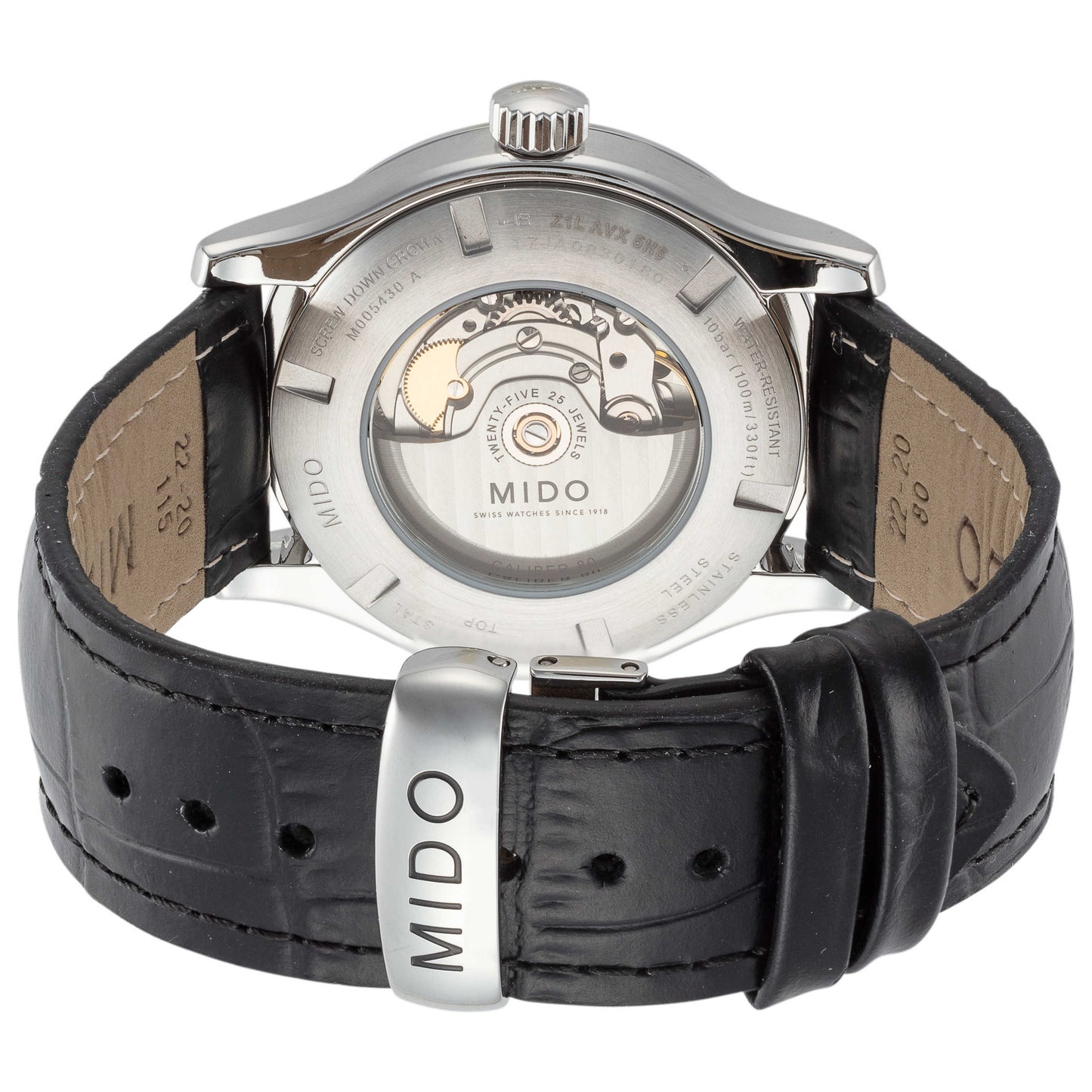 Back view of Mido Multifort Men's Automatic Watch M0054301606080