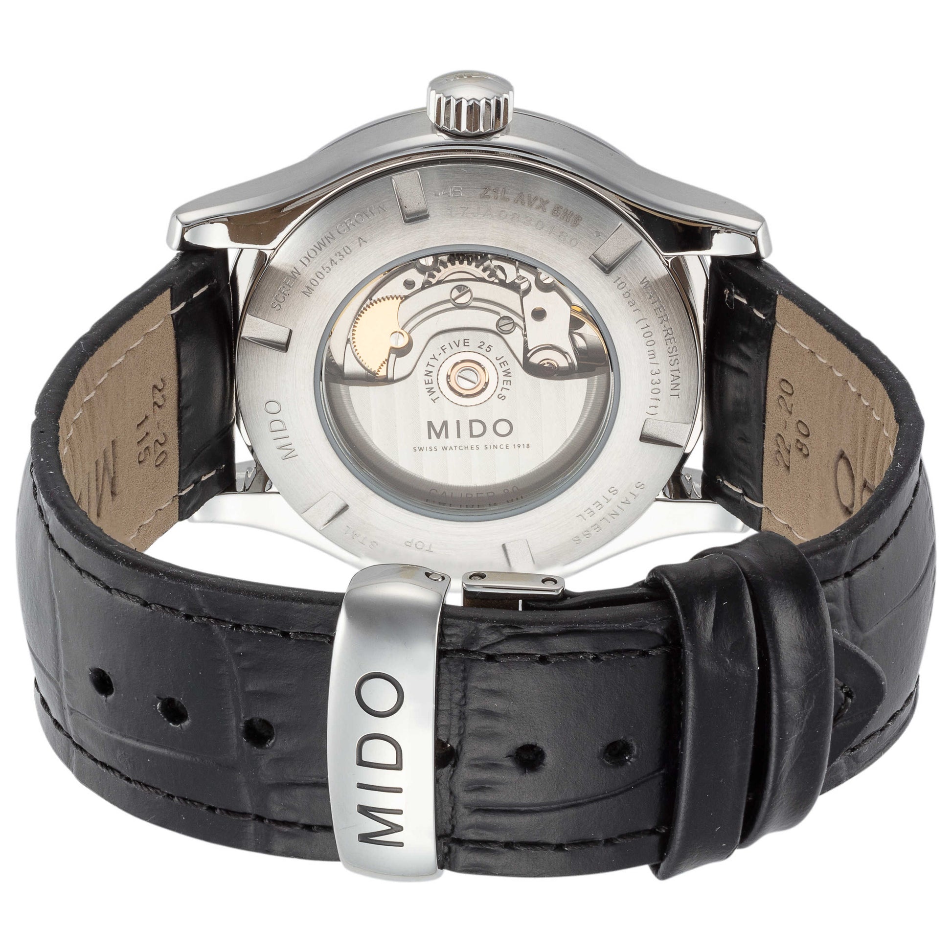 Back view of Mido Multifort Men's Automatic Watch M0054301606080