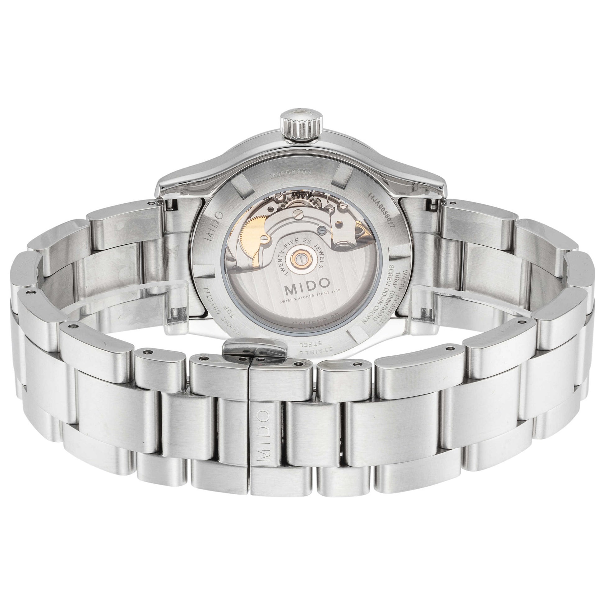 Back view of Mido Multifort Men's Automatic Watch M0058301106180