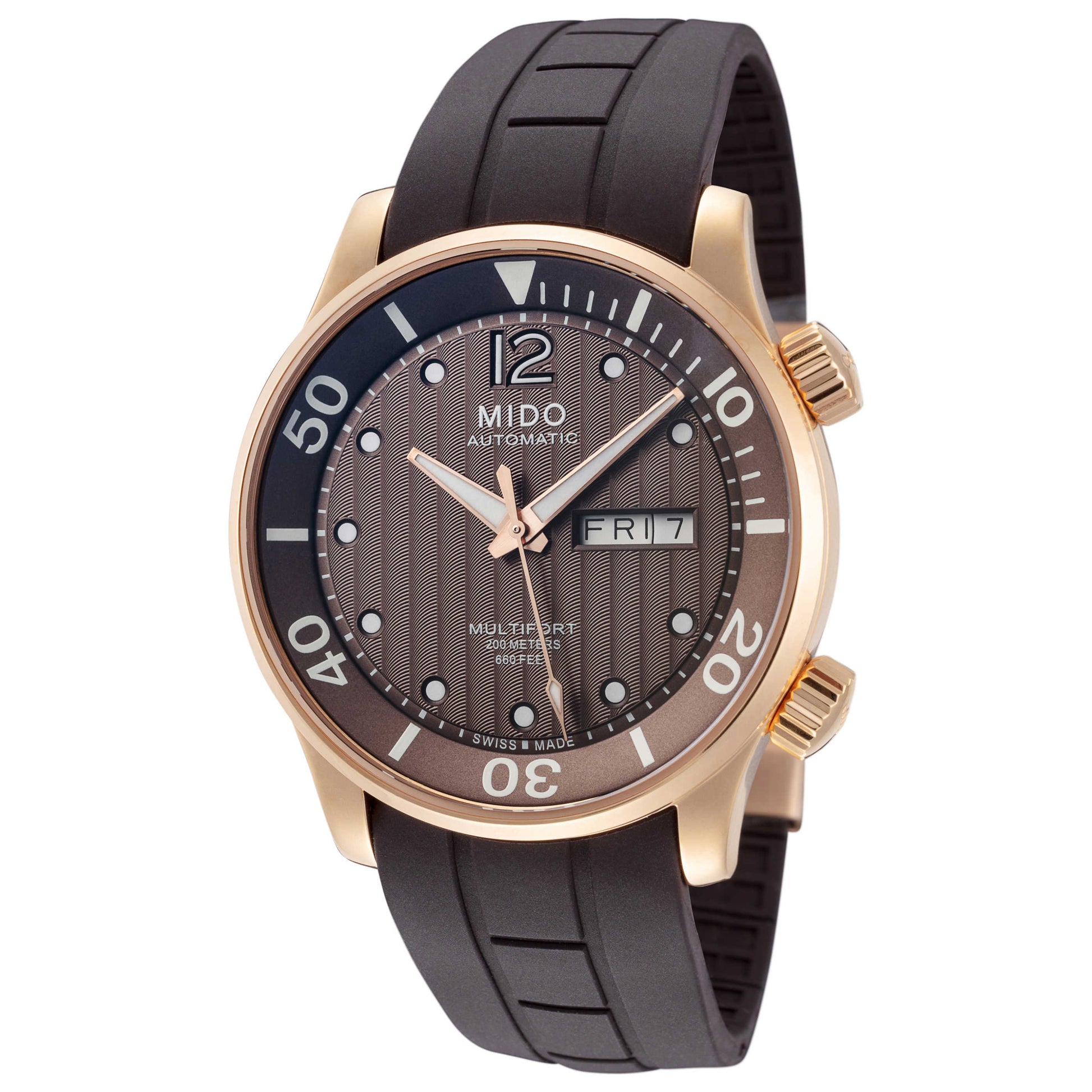 Front view of Mido Multifort Two Crowns Men's Automatic Watch M0059303729080