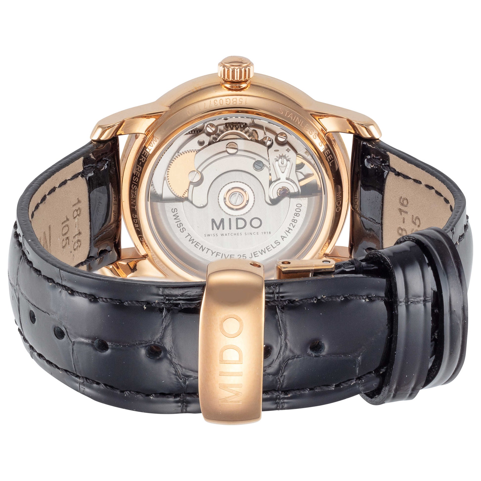 Back view of Mido Baroncelli Women's Automatic Watch M0072076603626