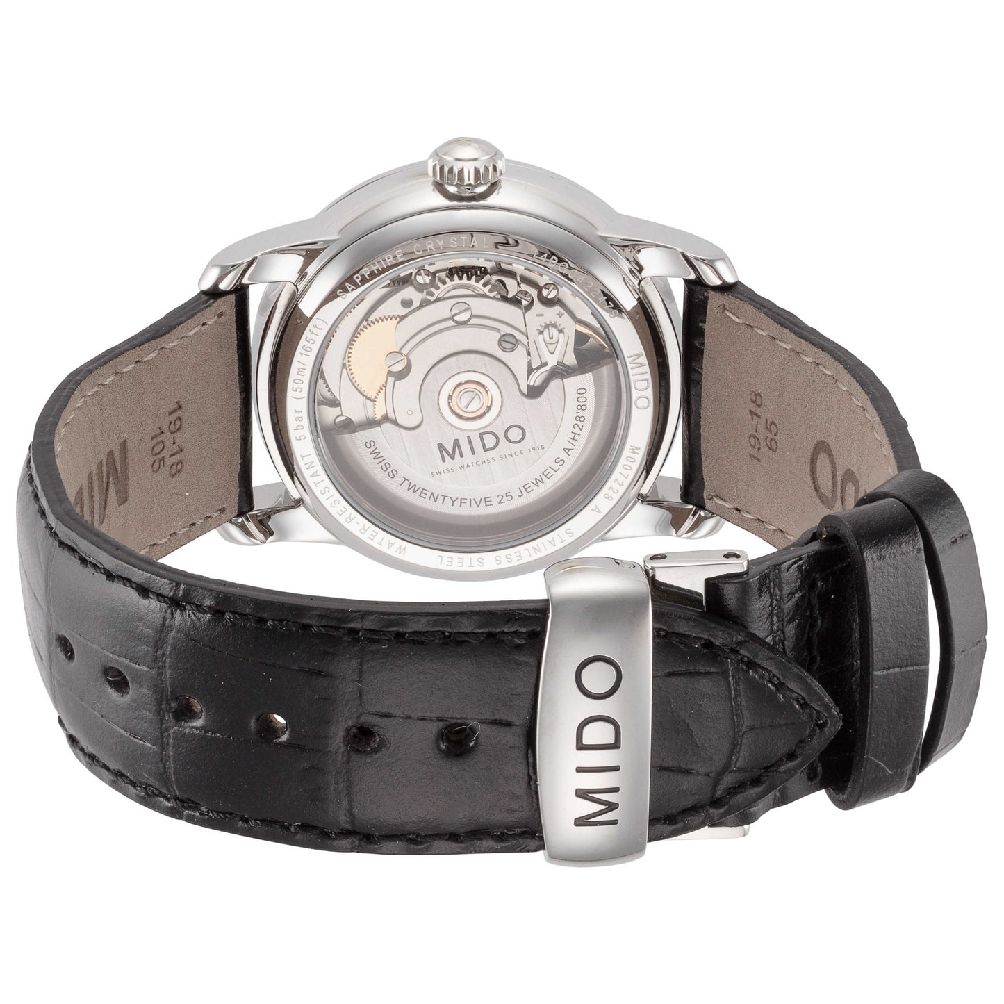 Back view of Mido Baroncelli II Women's Automatic Watch M0072281603600