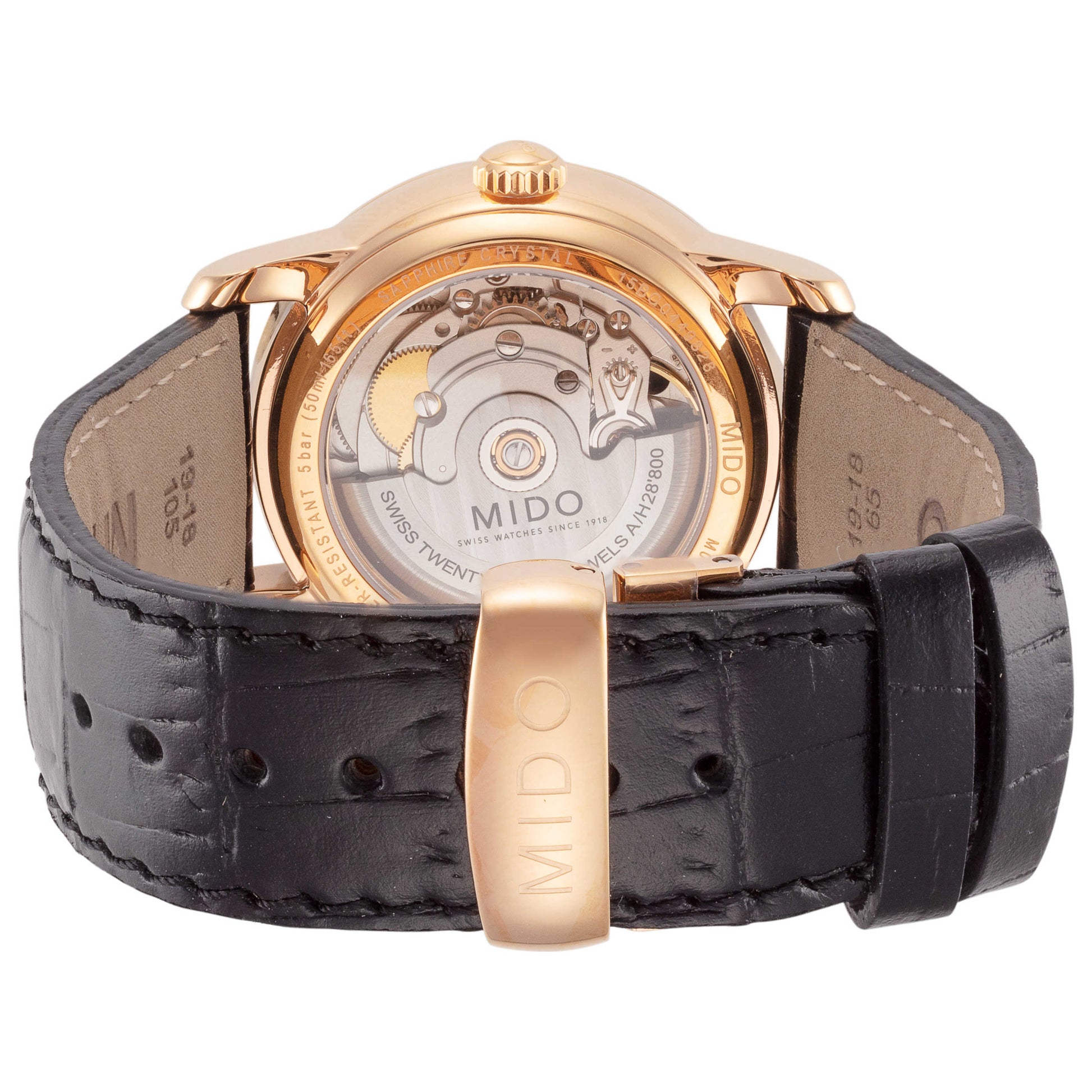Back view of Mido Baroncelli II Women's Automatic Watch M0072283603600