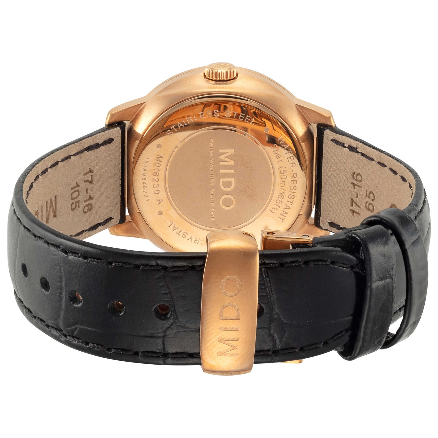 Back view of Mido Commander II Women's Automatic Watch M0162303603180