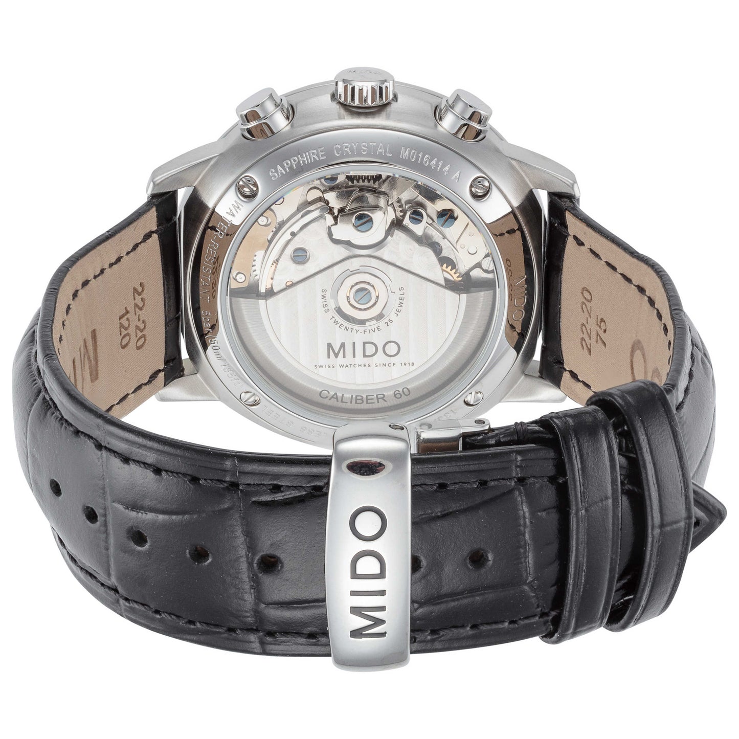 Back view of Mido Commander II Men's Automatic Watch M0164141606100
