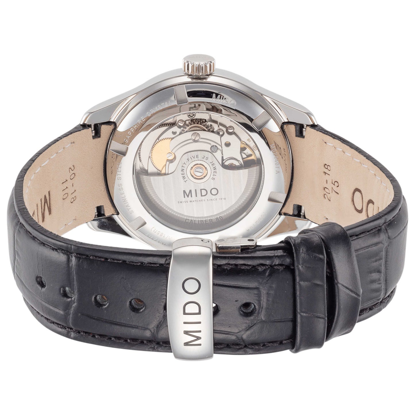 Back view of Mido Belluna II Men's Automatic Watch M0244071603300