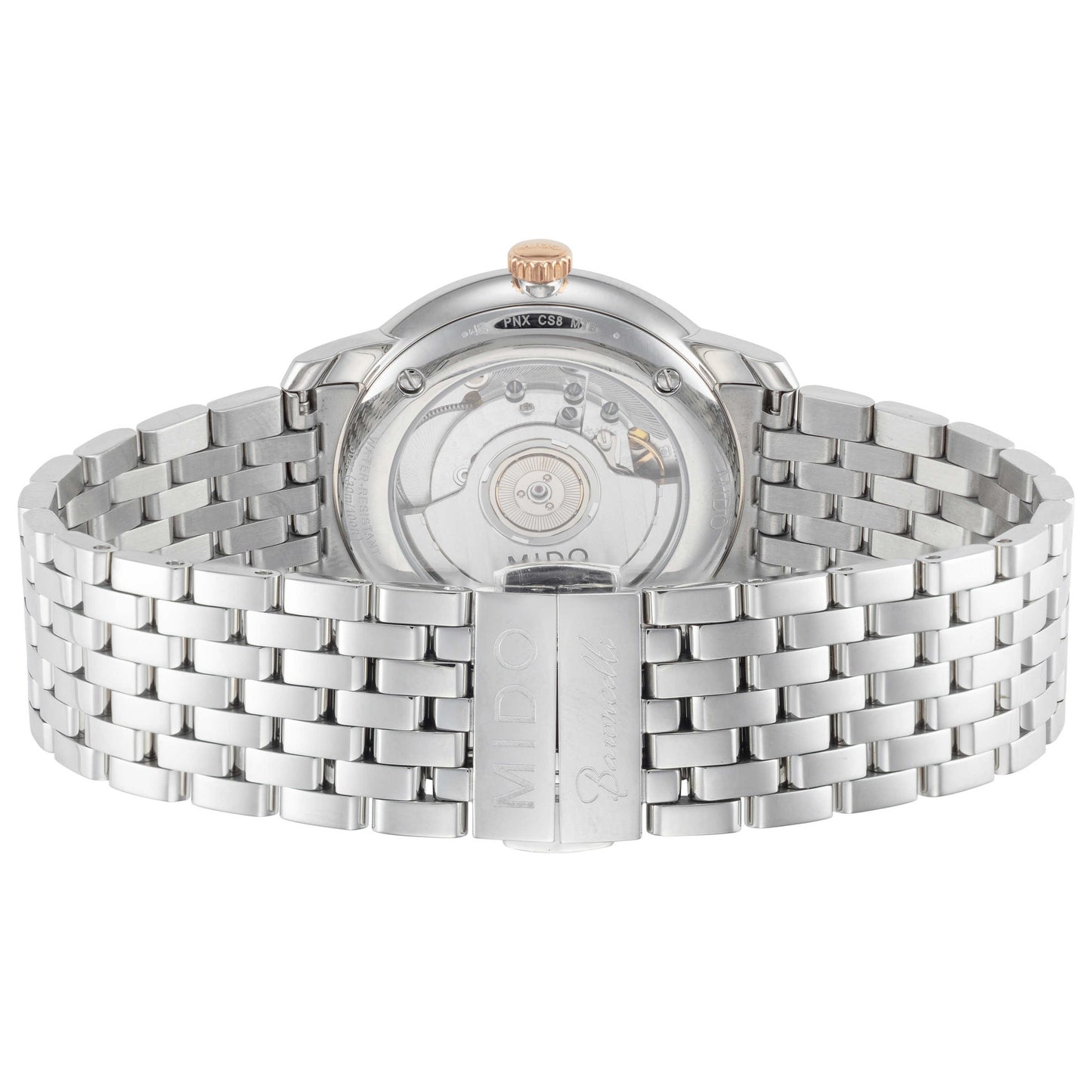 Back view of Mido Baroncelli III Heritage Women's Automatic Watch M0272072101000