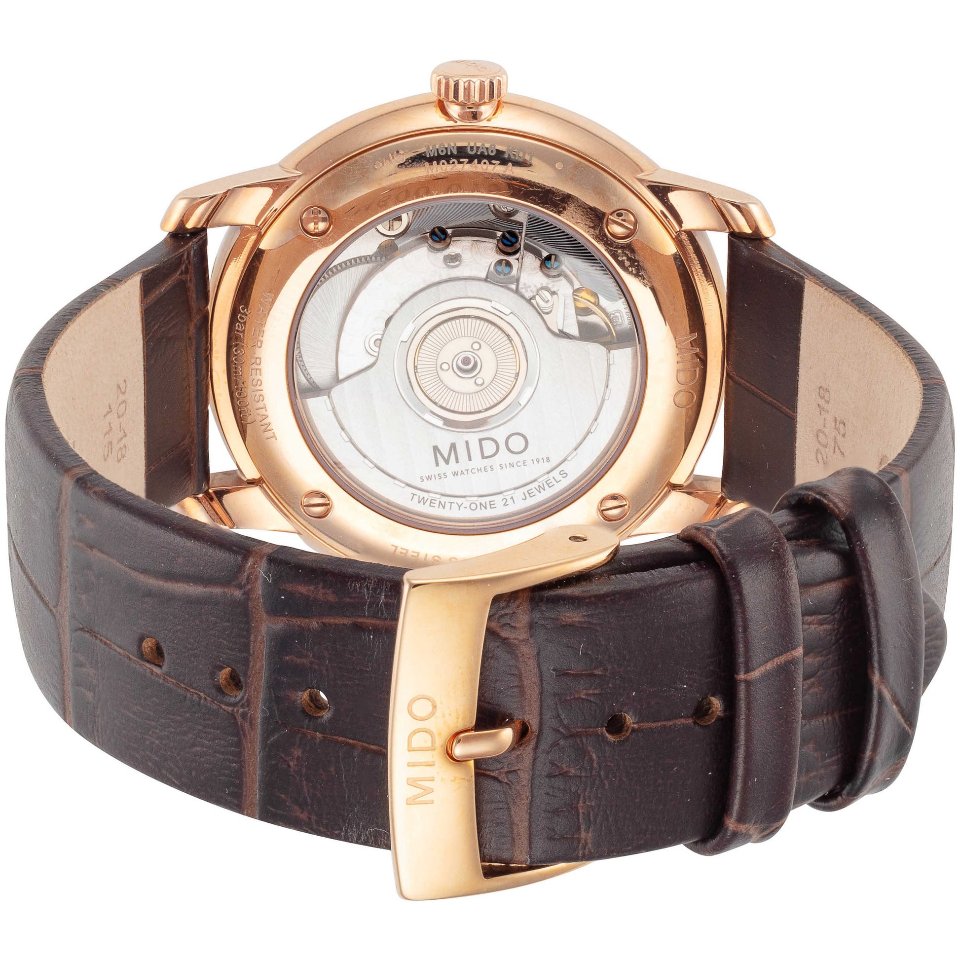 Back view of Mido Baroncelli II Men's Automatic Watch M0274073608000