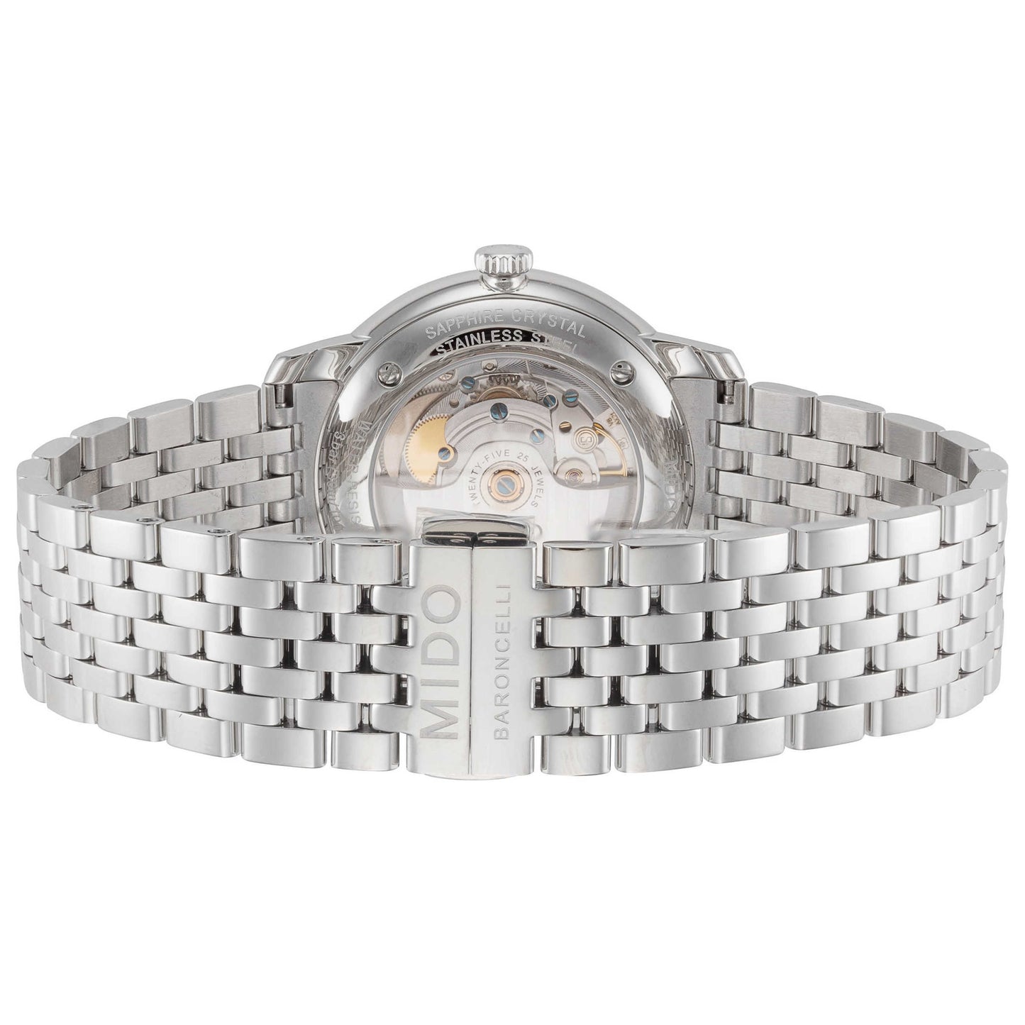 Back view of Mido Baroncelli III Men's Automatic Watch M0274081101100