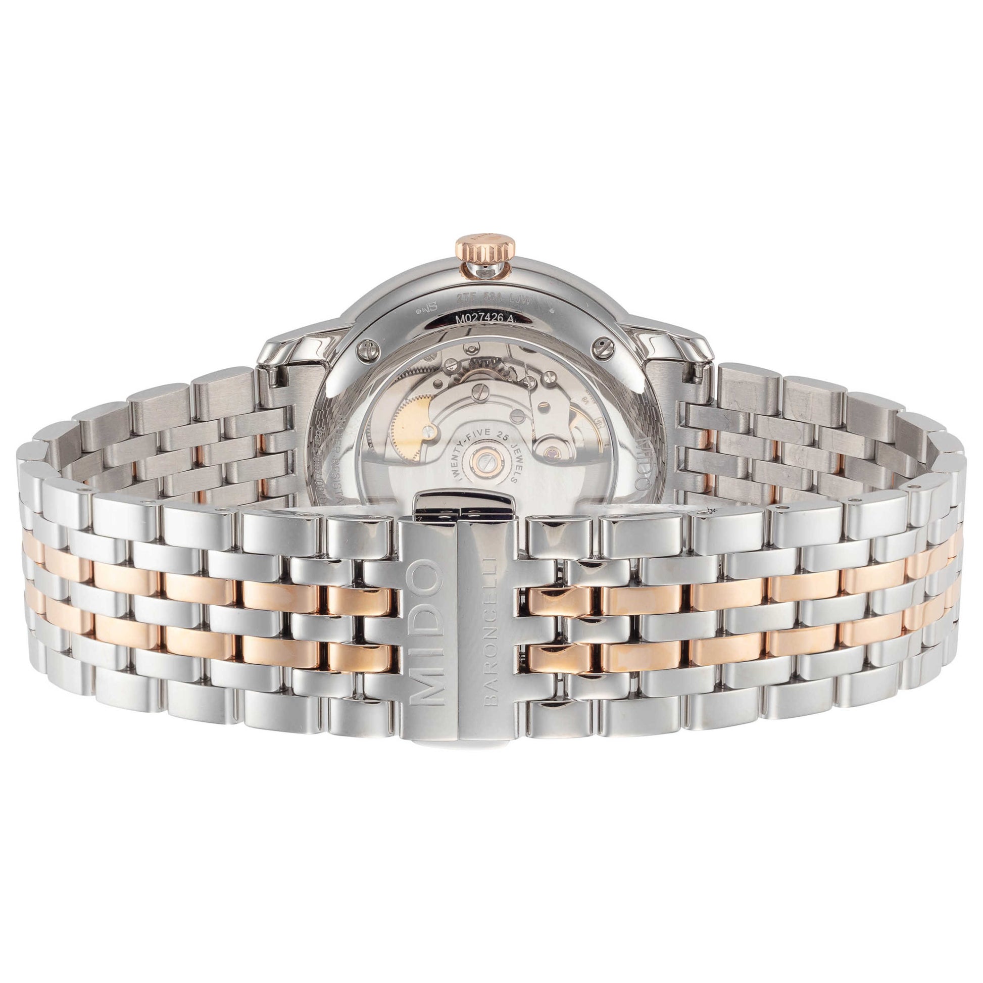 Back view of Mido Baroncelli Men's Automatic Watch M0274262208800