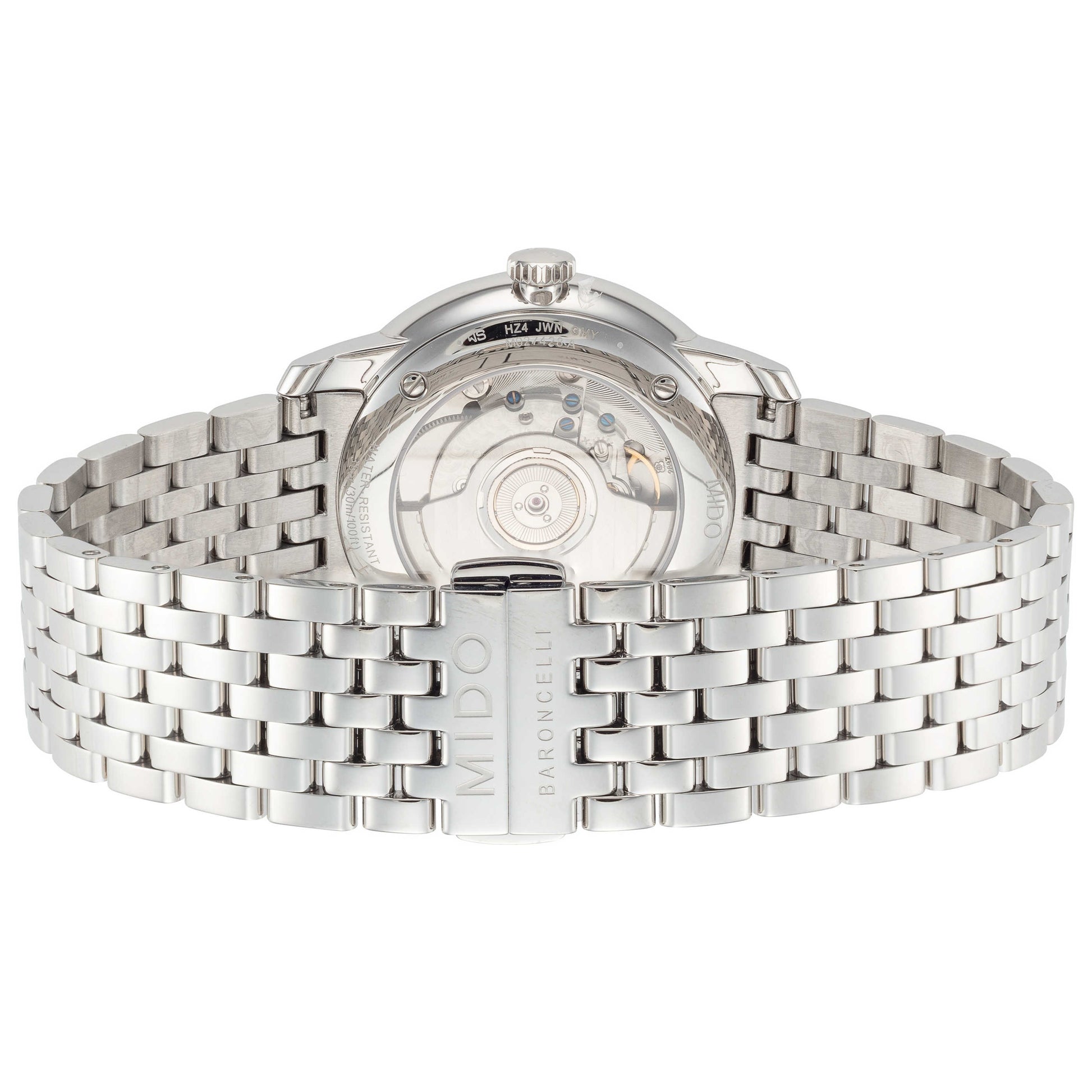 Back view of Mido Baroncelli Men's Automatic Watch M0274281101300