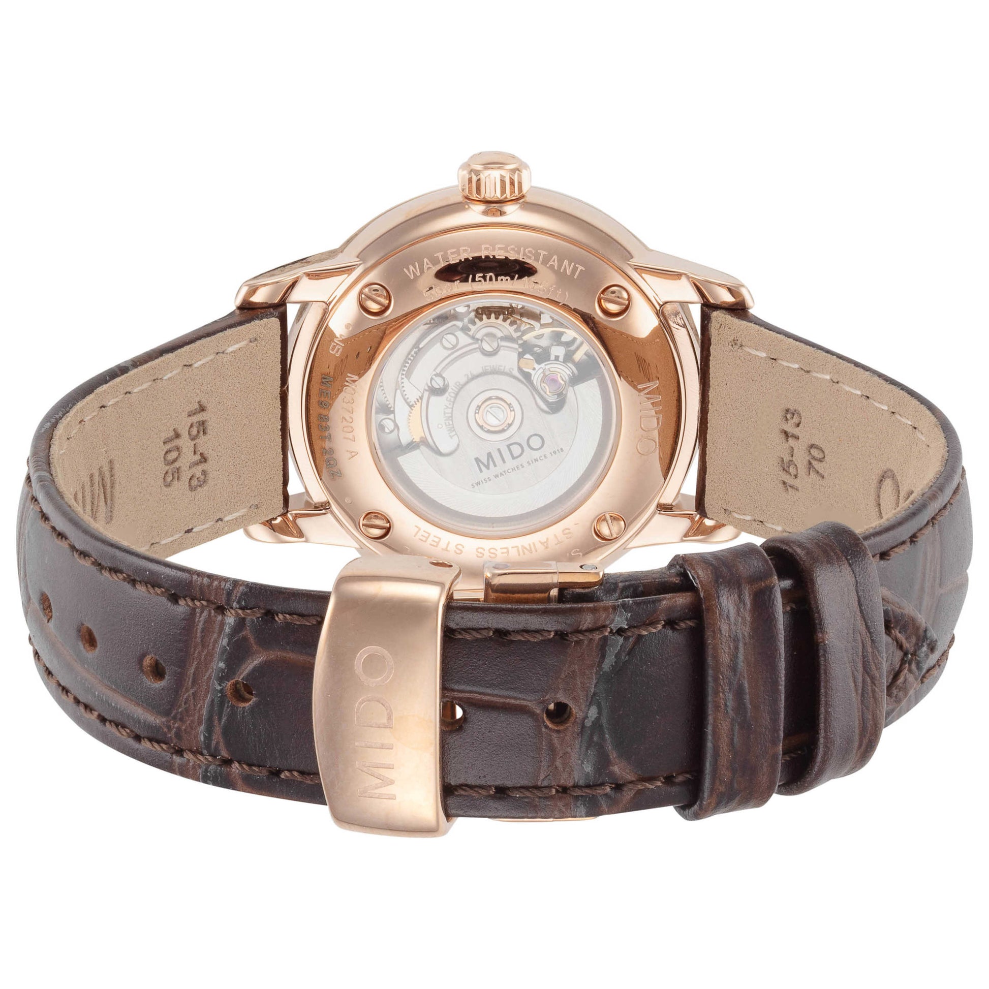 Back view of Mido Baroncelli Women's Automatic Watch M0372073604100