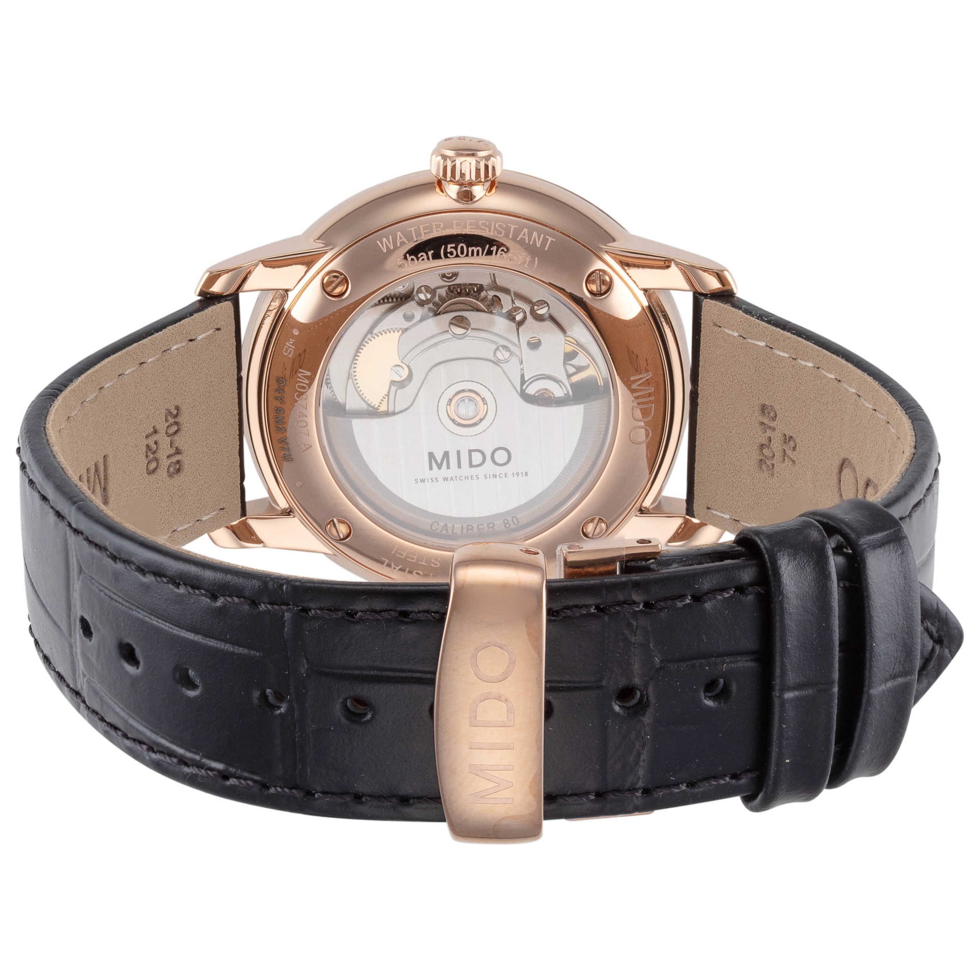 Back view of Mido Baroncelli Men's Automatic Watch M0374073603101