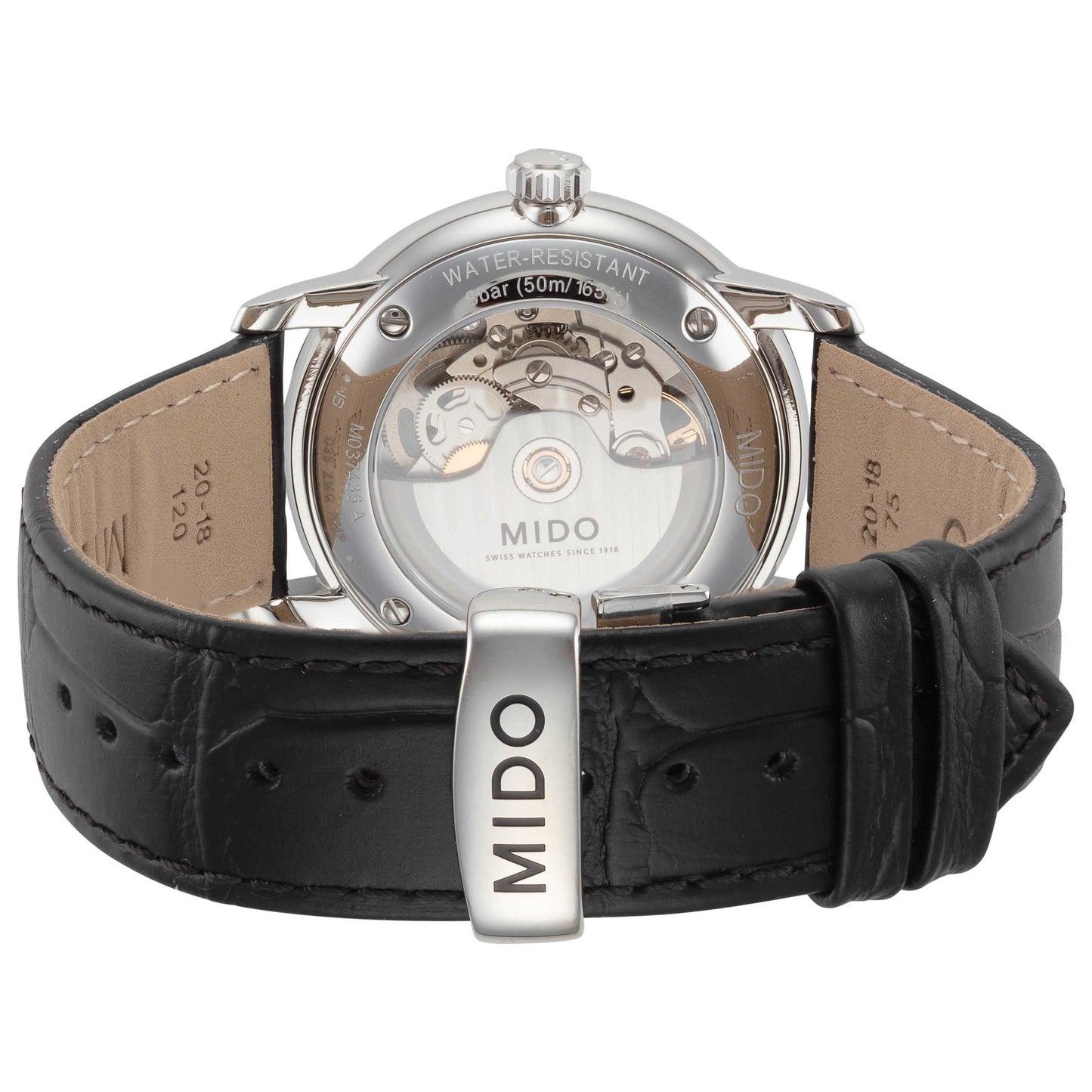Back view of Mido Baroncelli Men's Automatic Watch M0374361606100