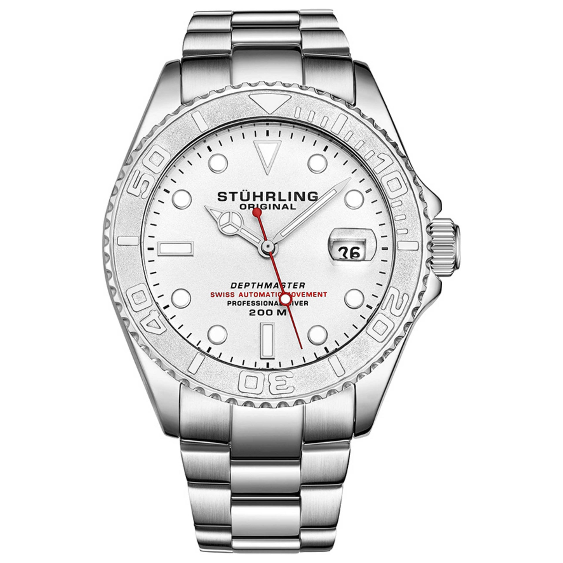 Front view of Stuhrling Aquadiver Men's Automatic Watch M13746