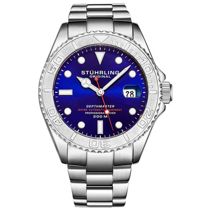 Front view of Stuhrling Aquadiver Men's Automatic Watch M13748