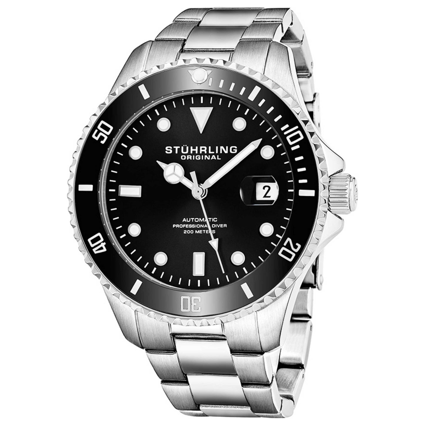 Front view of Stuhrling Aquadiver Men's Automatic Watch M13753