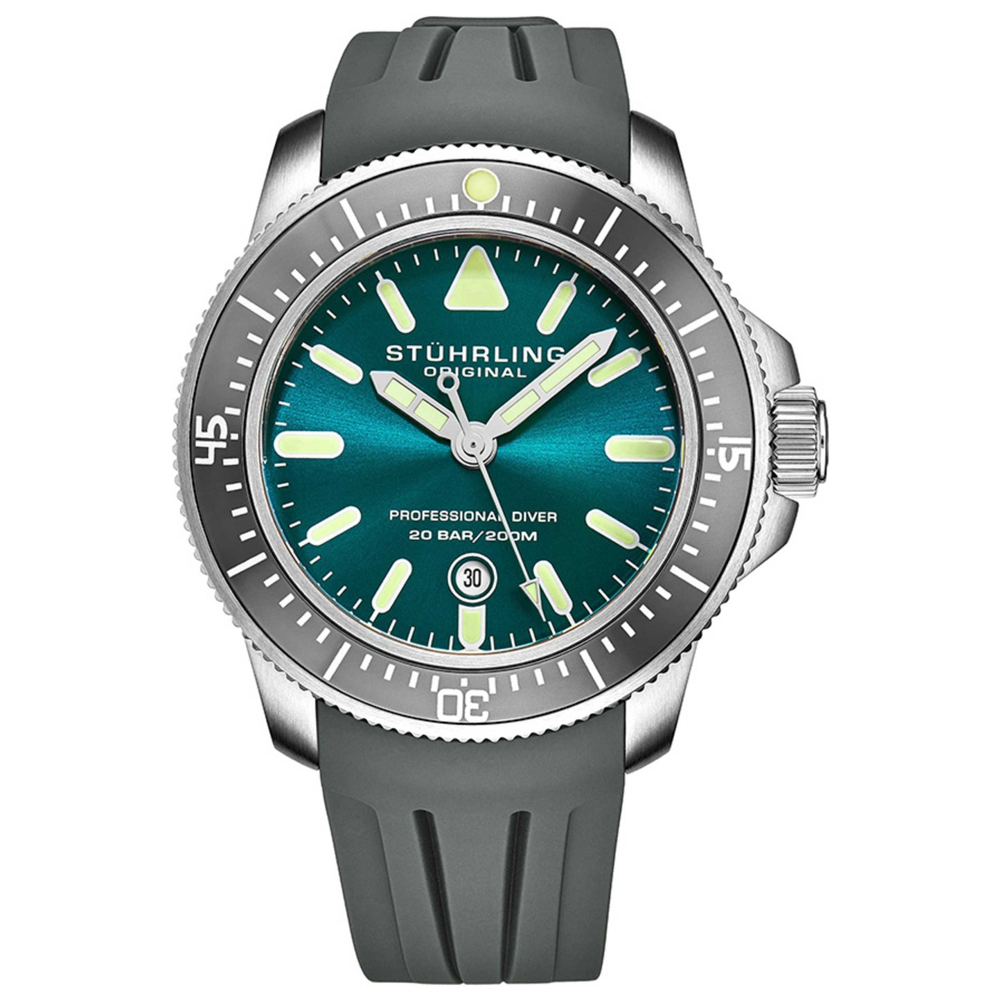 Front view of Stuhrling Aquadiver Men's Quartz Watch M13835