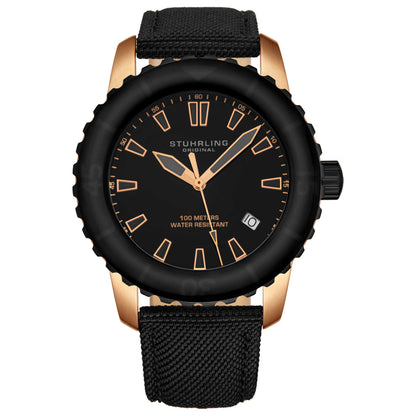 Front view of Stuhrling Aquadiver Men's Quartz Watch M14565